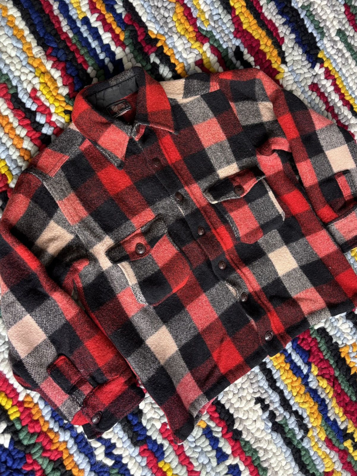 Vintage × Woolrich Woolen Mills 1950s Woolrich Checkered Flannel Size US S / EU 44-46 / 1 - 2 Thumbnail