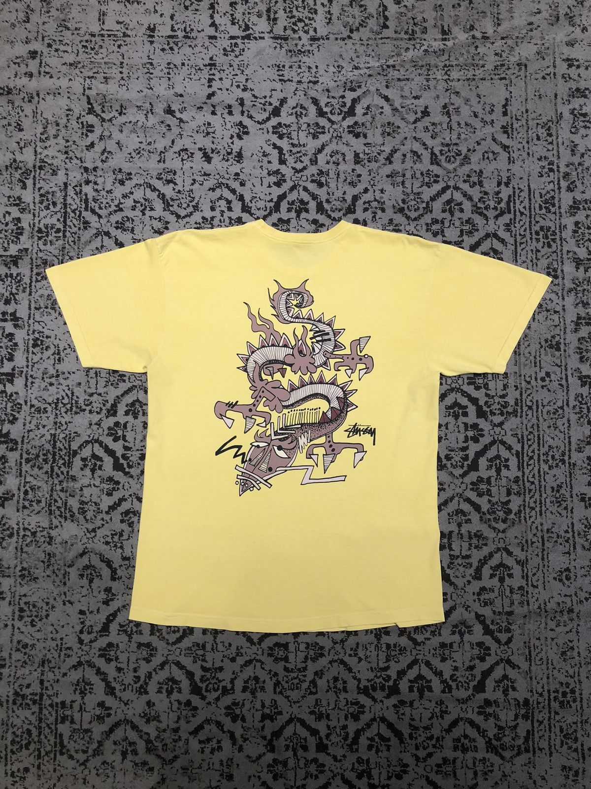 Stussy Stussy Dragon Yellow Pigment Dyed T-Shirt Size US XL / EU 56 / 4 - 4 Thumbnail