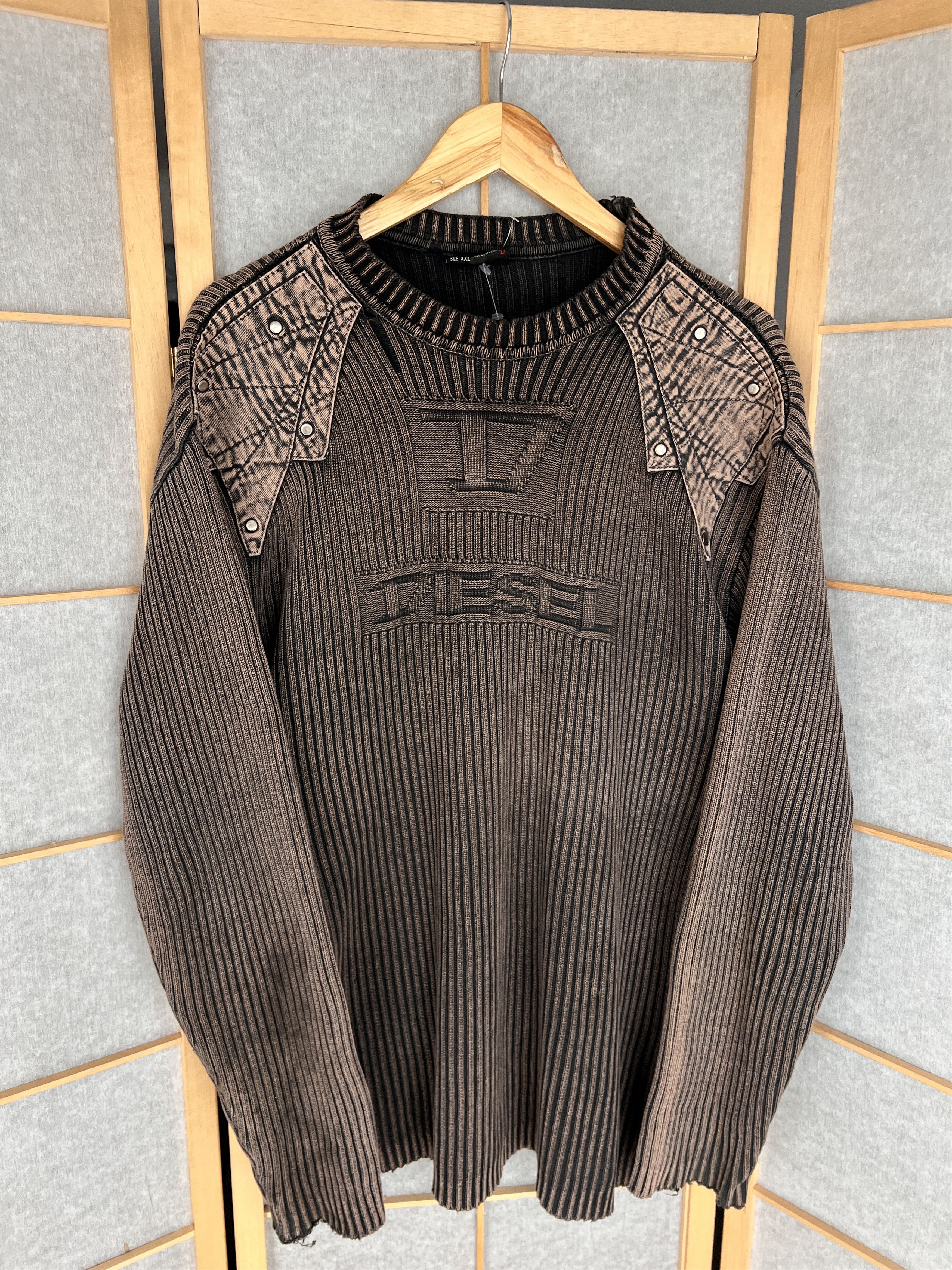 Crazy! Diesel vintage 90s Y2K ribbed knit sweater baggy rare