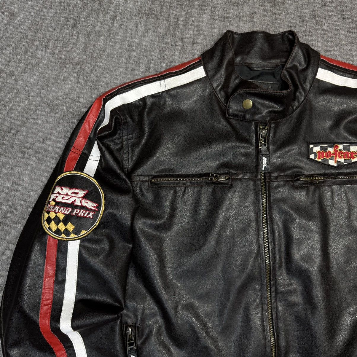 No Fear × Vintage Vintage leather jacket No Fear Racing retro 90s Size US M / EU 48-50 / 2 - 3 Thumbnail