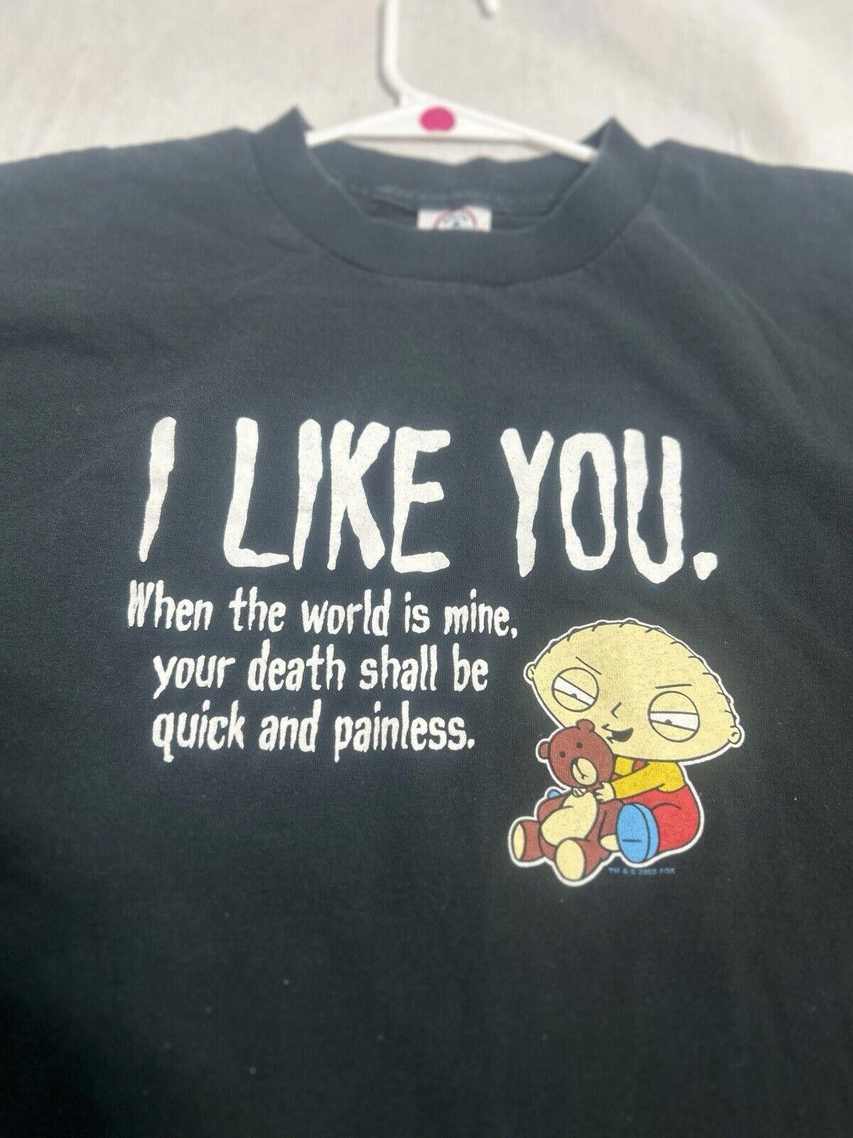 Delta VTG 2003 “I Like You; Death Wish” Stewie Griffin T-Shirt Size US L / EU 52-54 / 3 - 3 Thumbnail