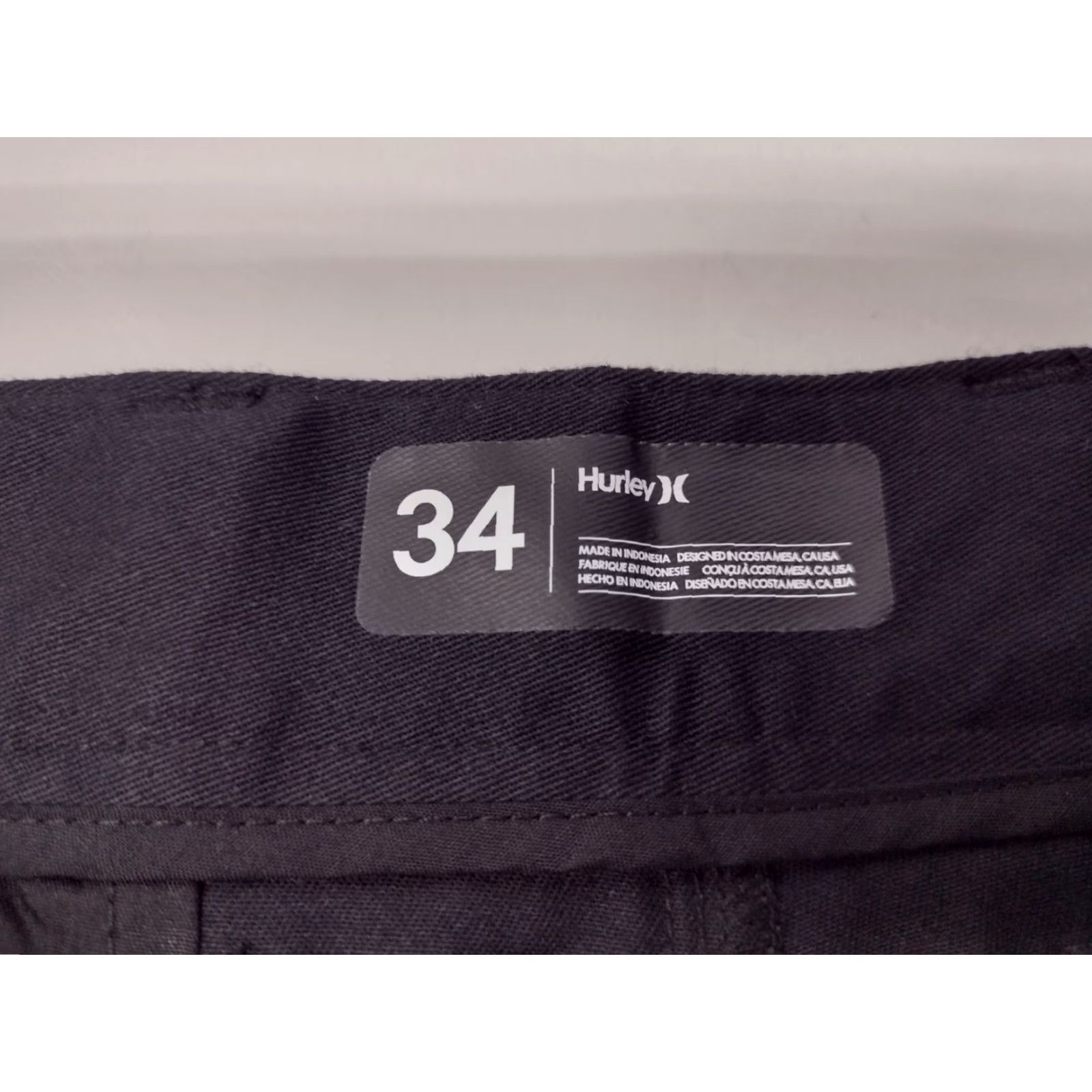 Hurley Hurley Men's Chino Shorts Black Flat Front Nylon Casual Size 34 #2534 Size US 34 / EU 50 - 2 Thumbnail