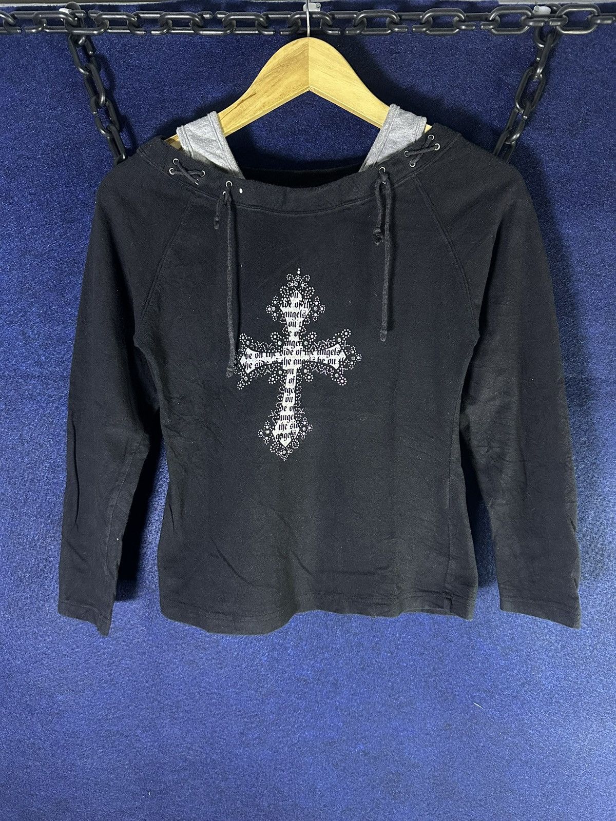 Japanese Brand Japanese Cross Rhinestone Longsleeve Chrome Hearts Style Size S / US 4 / IT 40 - 1 Thumbnail