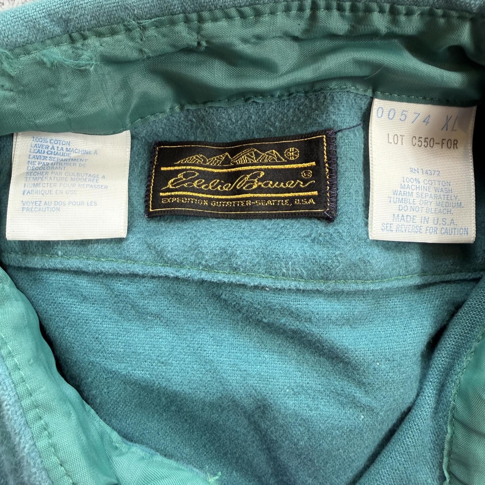 Eddie Bauer Vintage Eddie Bauer Chamois Cloth Shirt USA Made Green XL Size US XL / EU 56 / 4 - 4 Thumbnail
