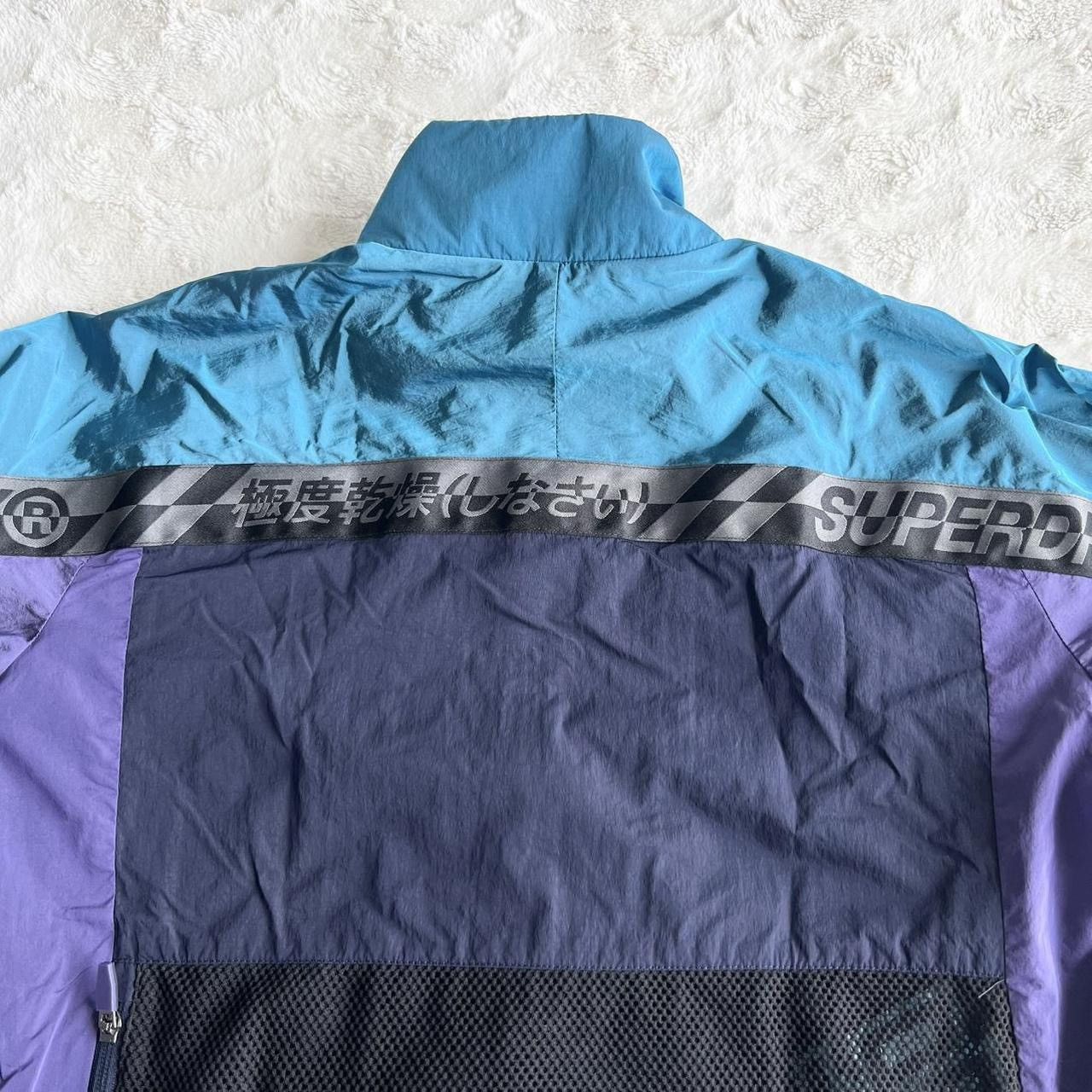 Superdry Superdry Track Jacket Mens XS Blue City Neon Colorblock Mesh Size US XS / EU 42 / 0 - 5 Thumbnail
