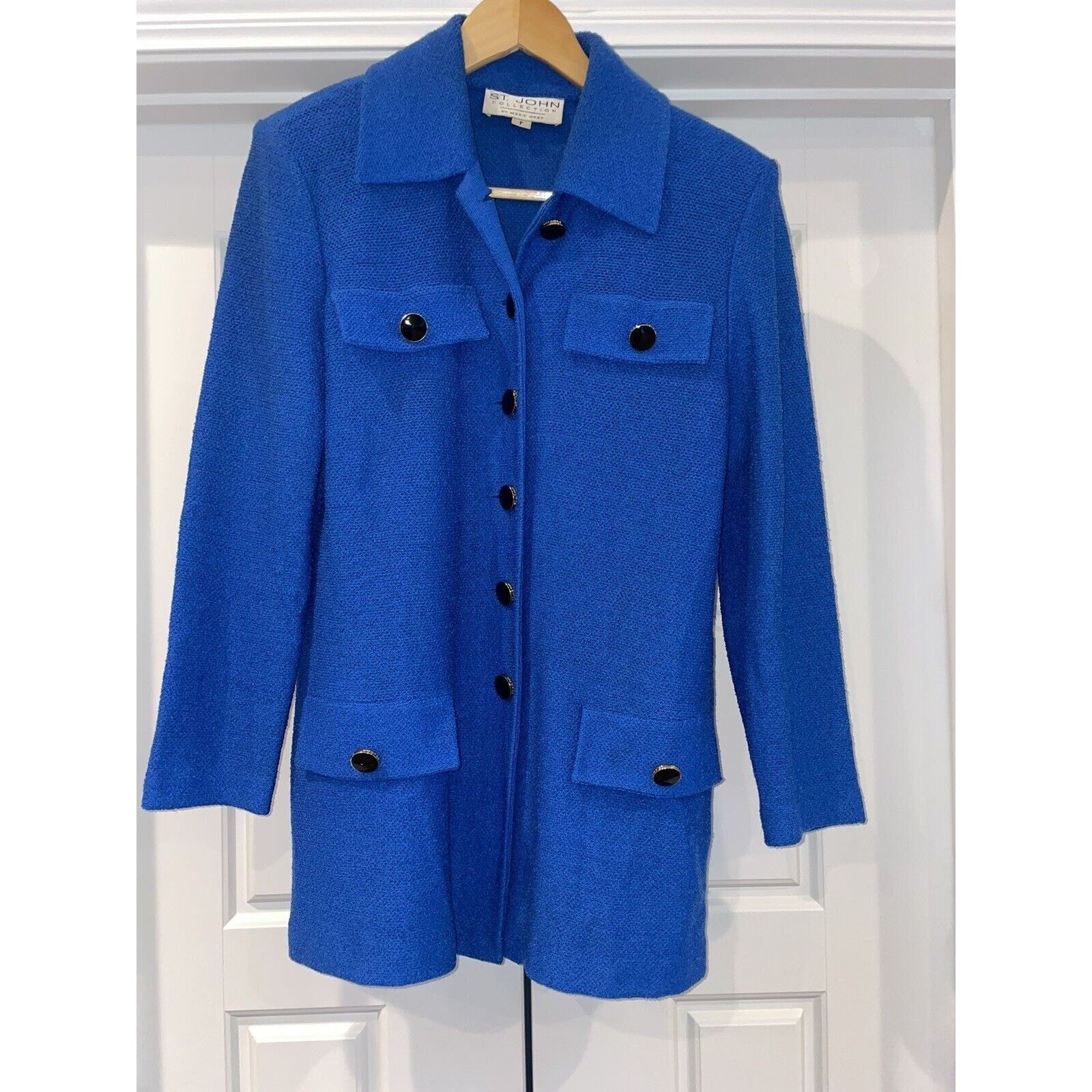 St. John St John Collection royal blue cardigan button sweater jacket Size XS / US 0-2 / IT 36-38 - 3 Thumbnail