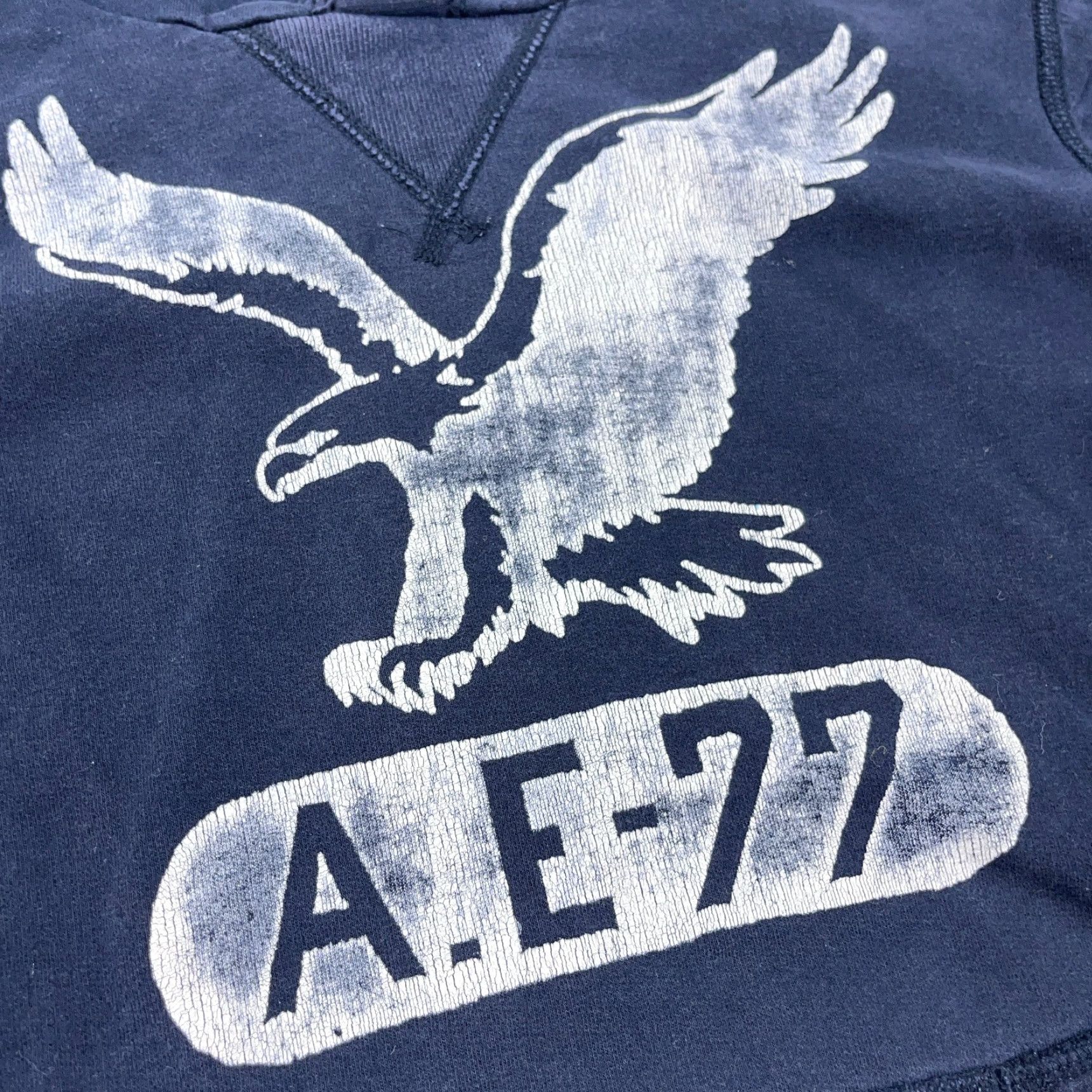 American Eagle Outfitters VINTAGE American Eagle Hoodie Men XS Blue Sweatshirt 2000s Faded AE77 Bird Logo Hooded Pullover Sleeves Long Size US XS / EU 42 / 0 - 5 Thumbnail