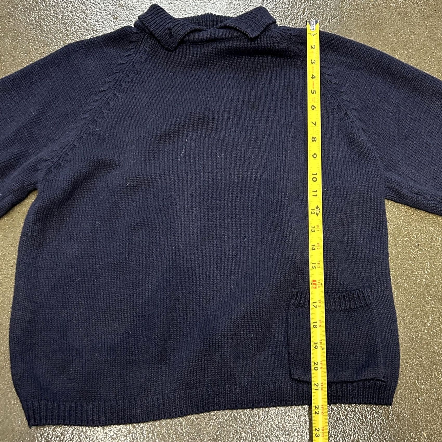 Vintage VINTAGE Cassie West Sweater Womens Large Navy Mock Neck Pocket Ramie Knit Size L / US 10 / IT 46 - 4 Thumbnail