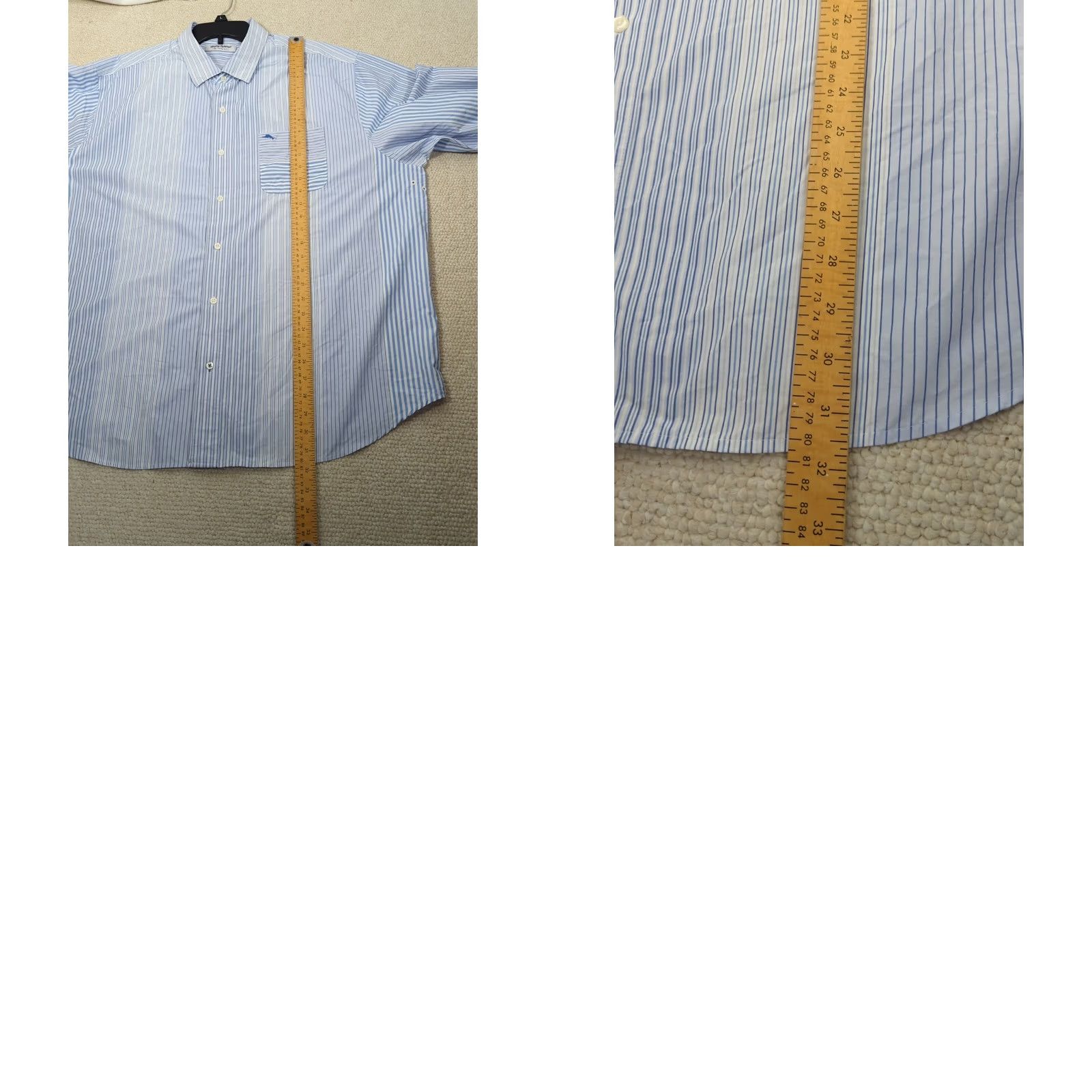 Tommy Bahama Tommy Bahama Button-Up Shirt Siesta Key Blue Stripe 2XLB UPF 30 Big & Tall Jerseyn nylon Spandex Long Sleeve Casual Shirt Mens Hawaiian Summer Size US XXL / EU 58 / 5 - 9 Thumbnail