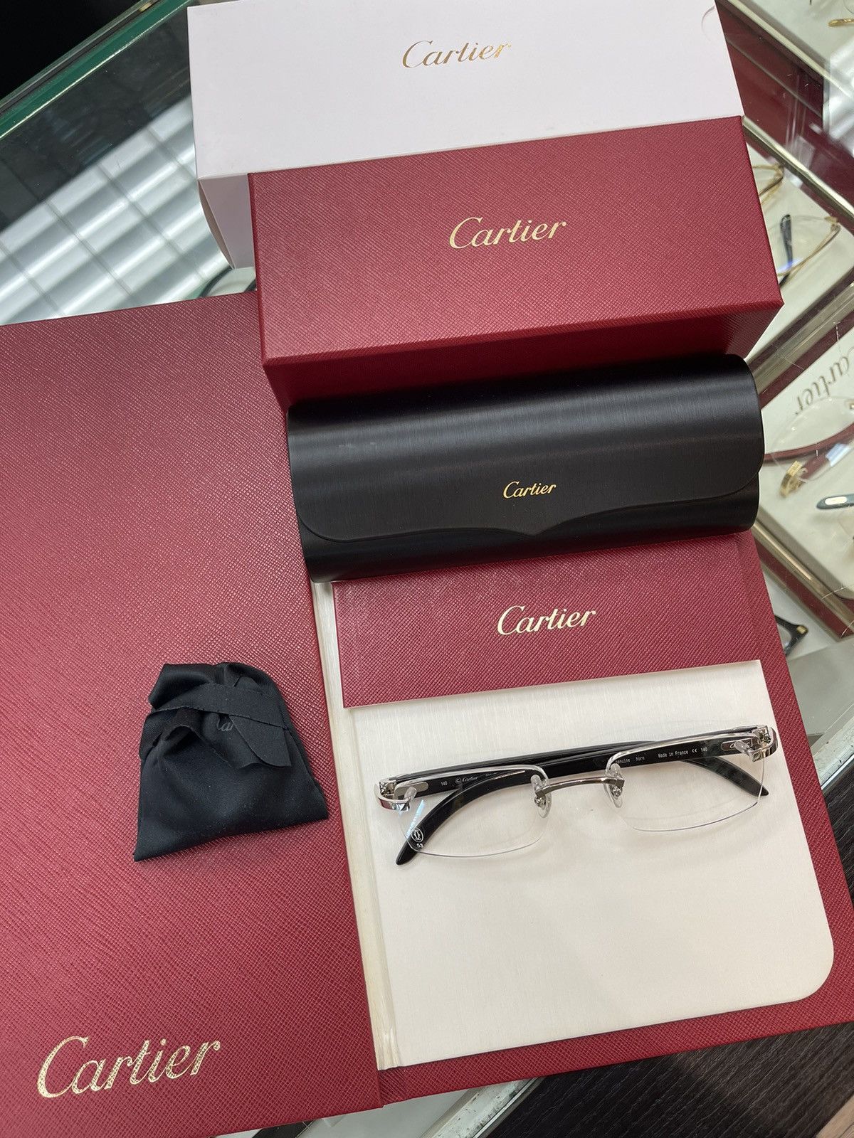 Cartier Cartier Black Buffalo Horn Sunglasses C Decor Black Buffs | Grailed