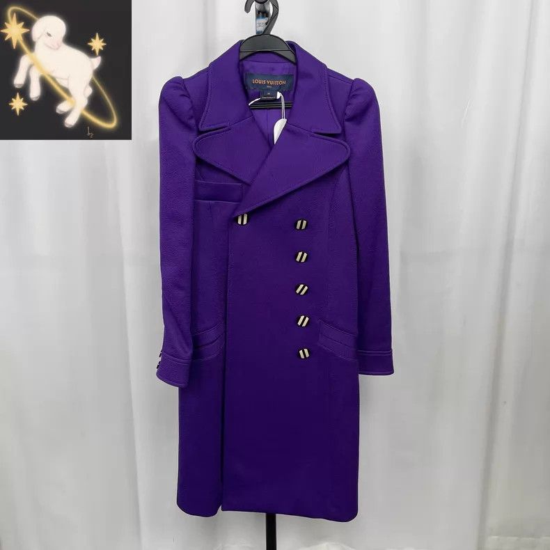 Louis Vuitton Louis Vuitton Long purple woolen cotton-padded coat Size XS / US 0-2 / IT 36-38 - 1 Thumbnail
