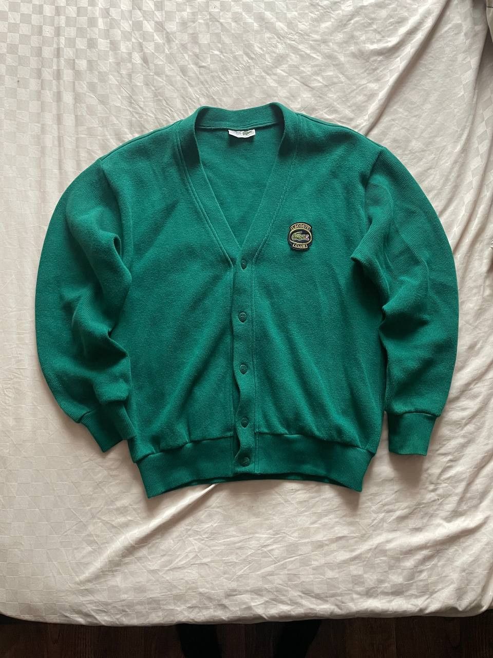 Lacoste 💥Rare! Vintage Lacoste Club Cardigan Sweater Vneck Knit Size US XL / EU 56 / 4 - 1 Thumbnail