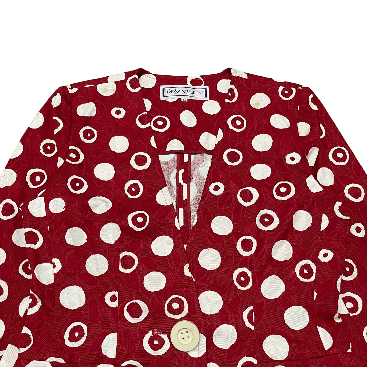 Yves Saint Laurent Vintage YSL Yves Saint Laurent Polka Dot Jacket Red Size M / US 6-8 / IT 42-44 - 2 Thumbnail