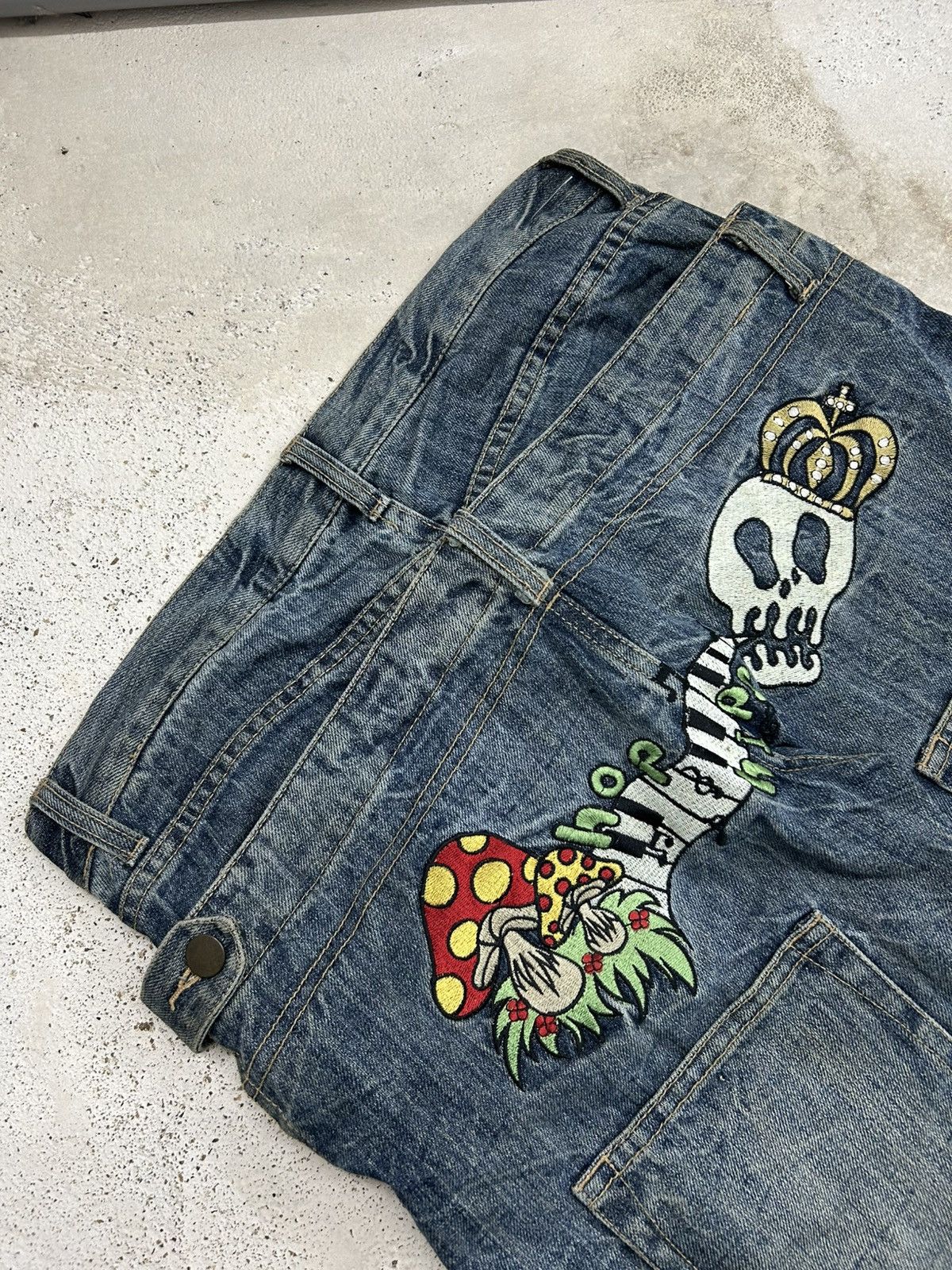 GOSTAR DE FUGA Vintage Funky Fruit Double Waist Distressed Embroidery Size US 32 / EU 48 - 11 Thumbnail
