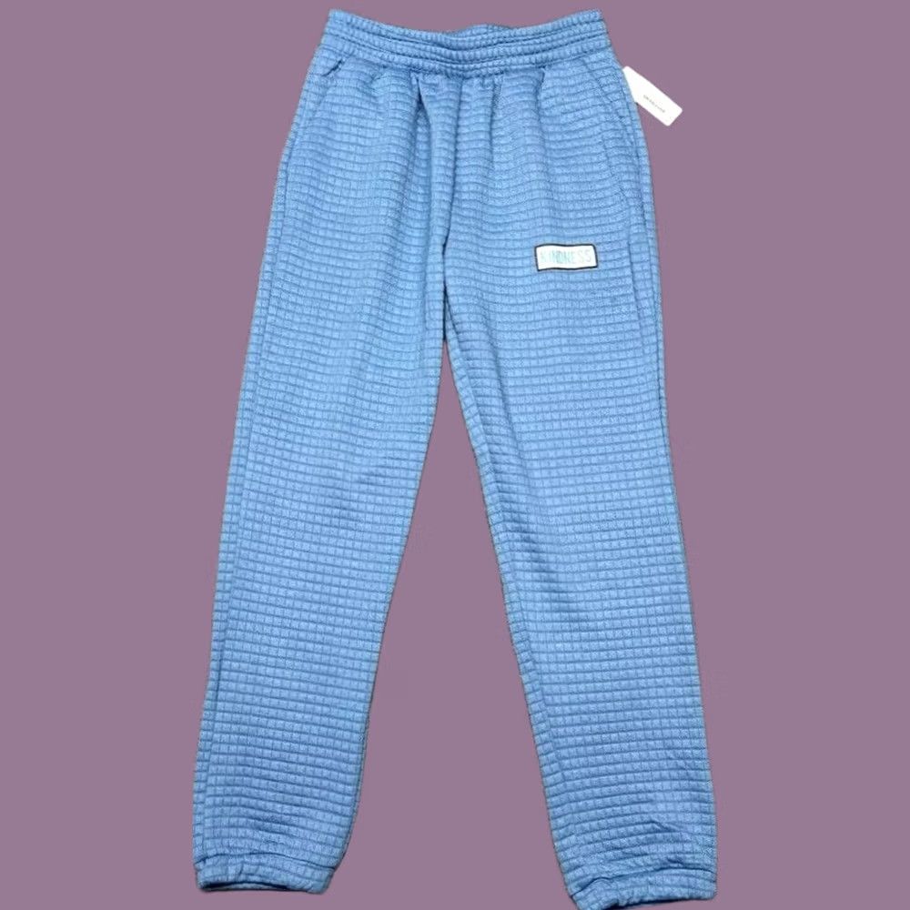 Vintage Rue21 Boyfriend Jogger Pants Womens S Blue Pockets Elastic Waist Quilted New Size 26" / US 2 / IT 38 - 1 Thumbnail