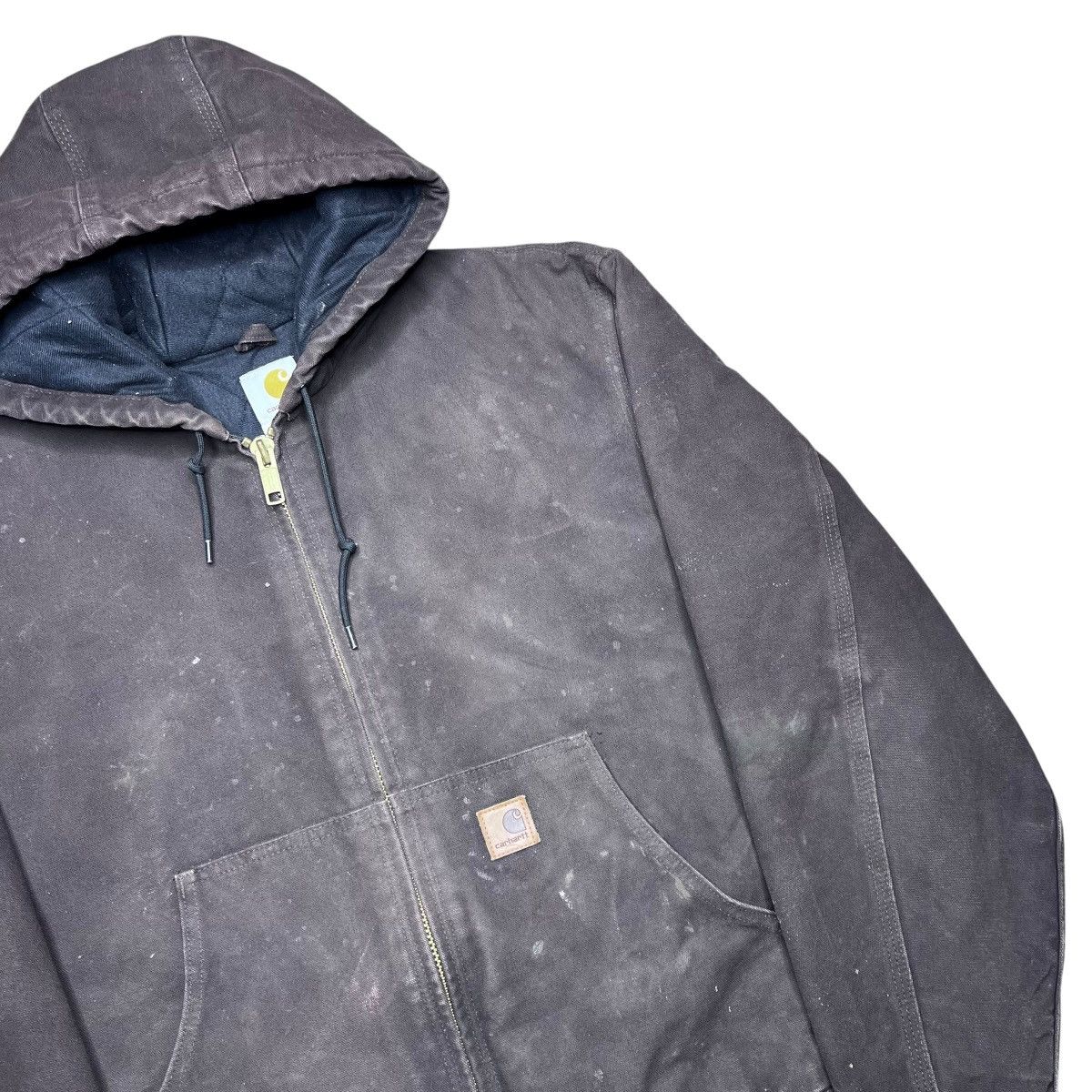 Carhartt Vtg 2000s Carhartt J130 DKB Hooded Dark Brown Canvas Jacket Size US L / EU 52-54 / 3 - 18 Thumbnail