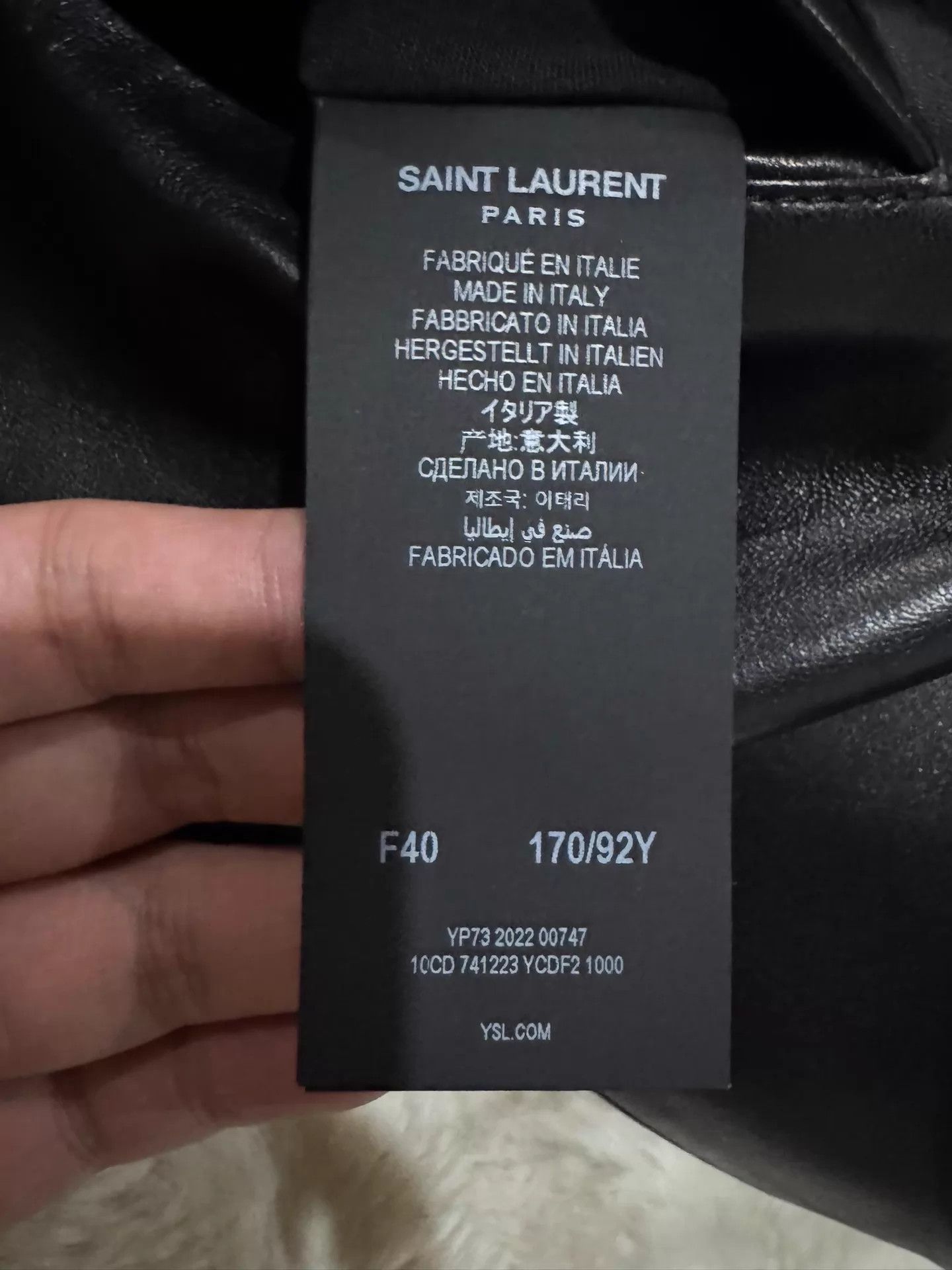 Saint Laurent Paris SLP 23 Runway Short Sheepskin Leather Jacket Black Size M / US 6-8 / IT 42-44 - 7 Thumbnail