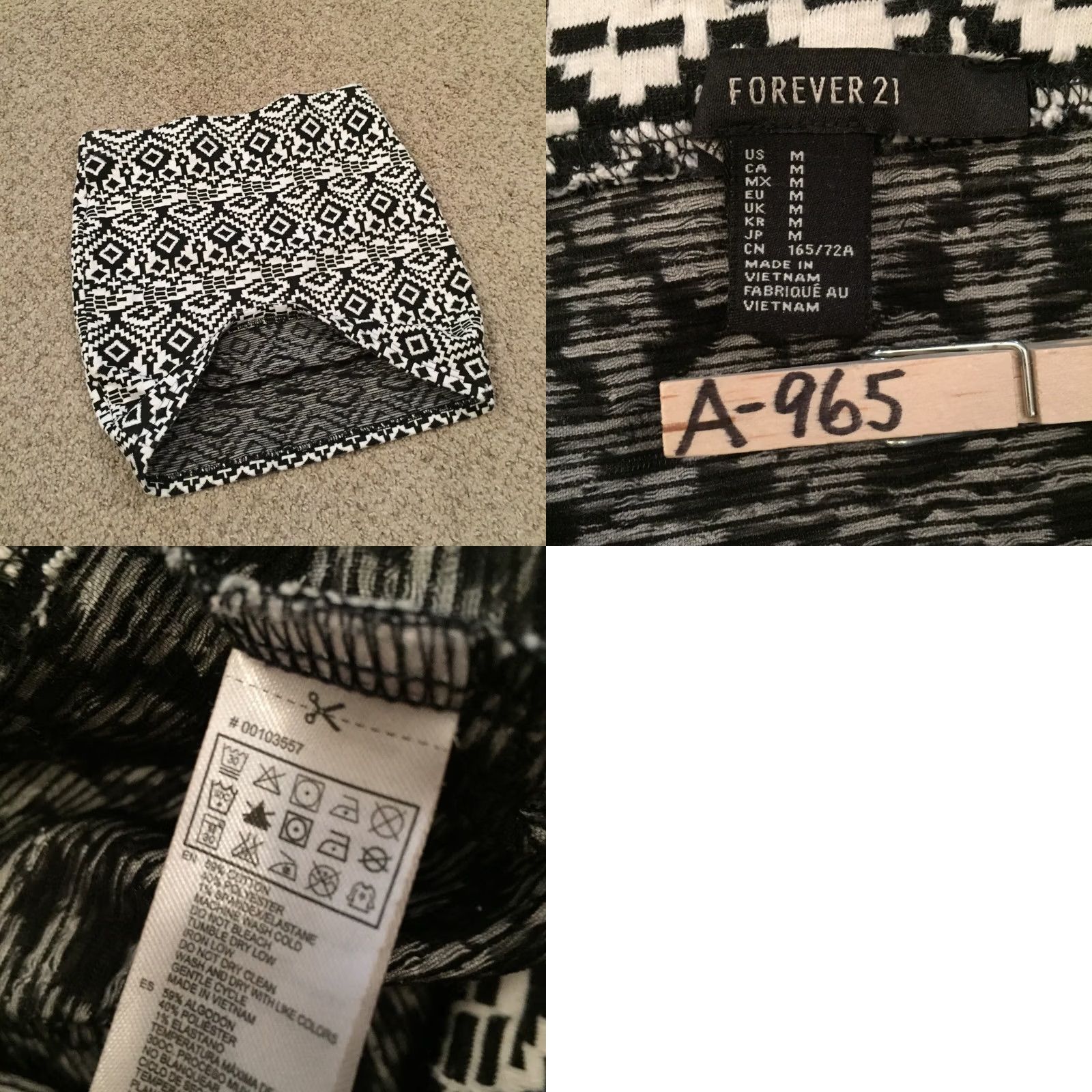 Forever 21 FOREVER 21 Skirt Short Women M Black Geometric Pull On Unlined Pencil Middle Length Casual Straight & Pencil Size 32" / US 10 / IT 46 - 8 Thumbnail