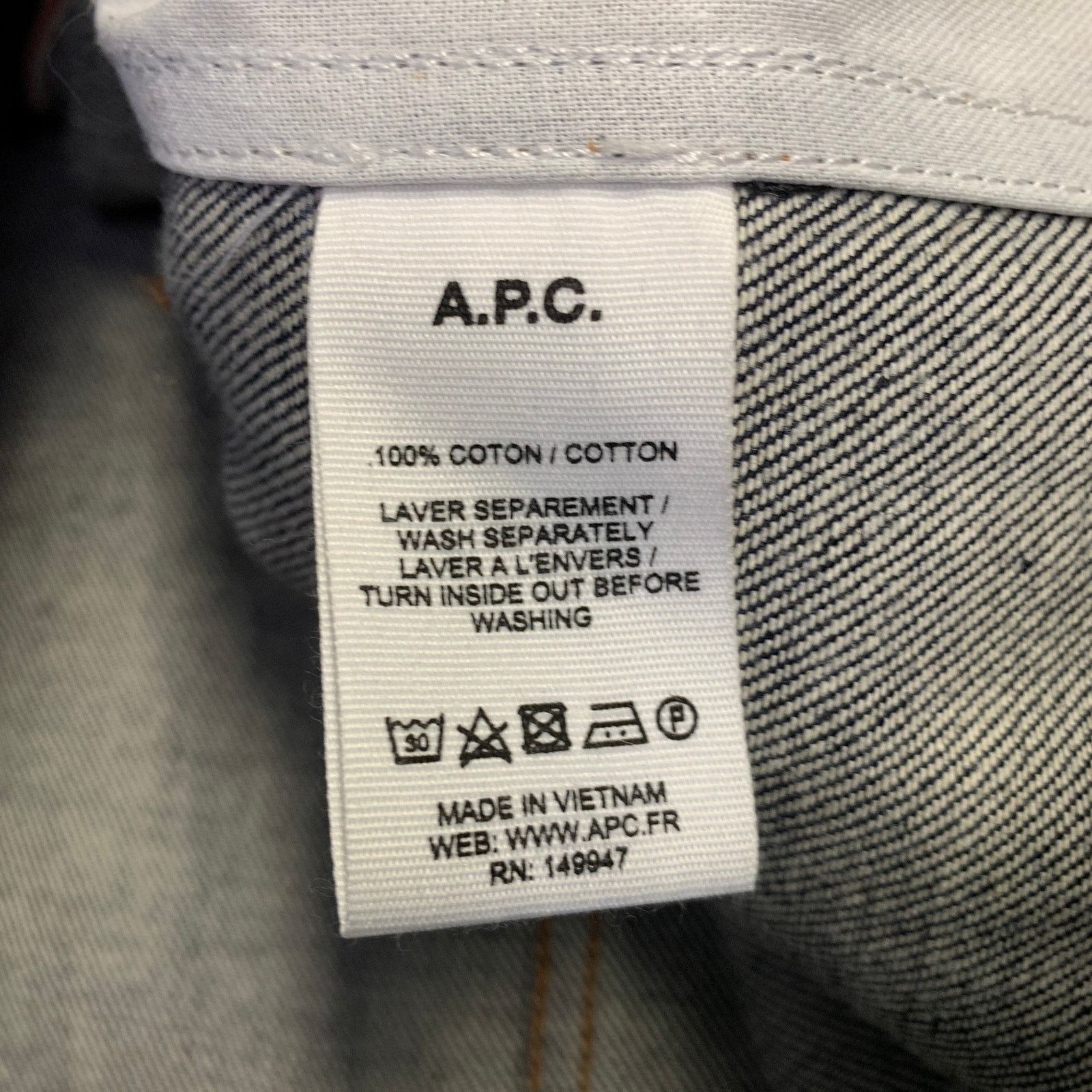 A.P.C. A.P.C. Size XL Blue Twill Cotton Denim Button Up Jacket Size US XL / EU 56 / 4 - 6 Thumbnail