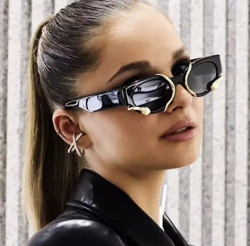 Other Steampunk Rectangle Sunglasses for Women New Small Frames Pu Size ONE SIZE - 1 Thumbnail