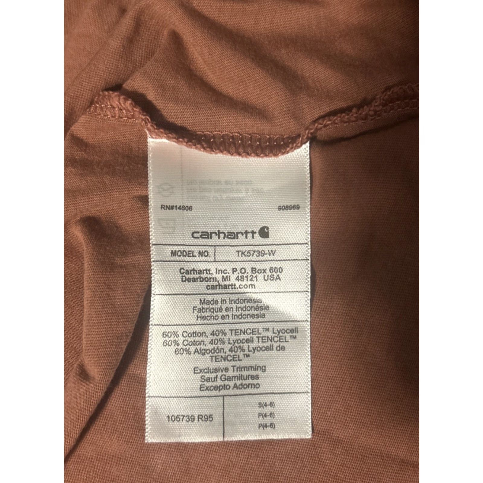 Carhartt Carhartt T-Shirt Shirt Women S V-Neck Short Sleeve Brown Relaxed Knit Cotton 1655 Size S / US 4 / IT 40 - 4 Thumbnail