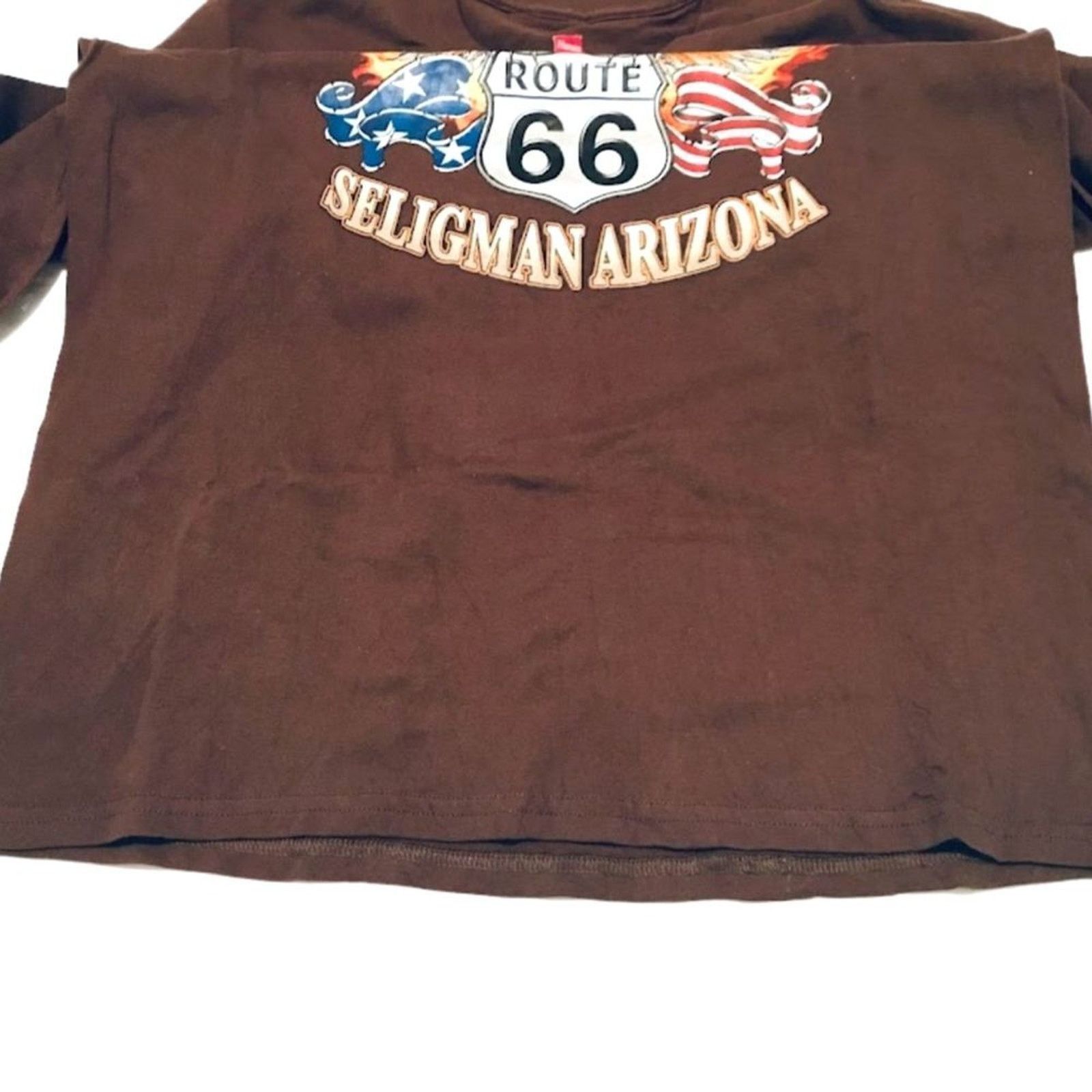 Hanes Hanes Men`s Sweatshirt T-shirt Route 66 Seligman Arizona L Size US L / EU 52-54 / 3 - 2 Thumbnail