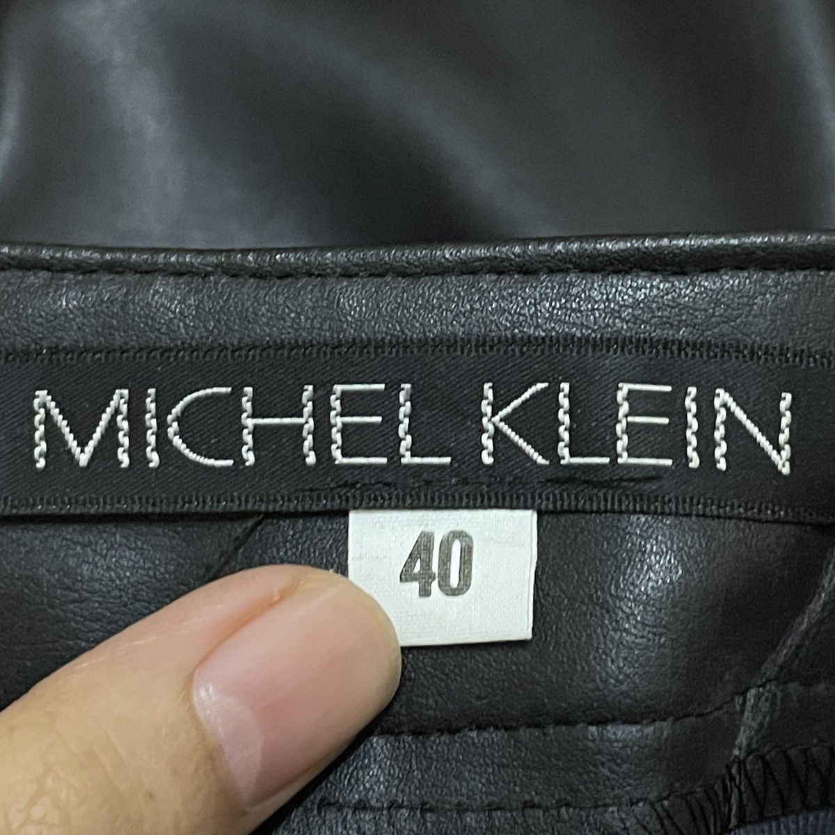 14th Addiction × Michel Klein × Vintage Rare Design Vintage Brand Michel Klein Leather Pants 2000s Size US 27 - 9 Thumbnail