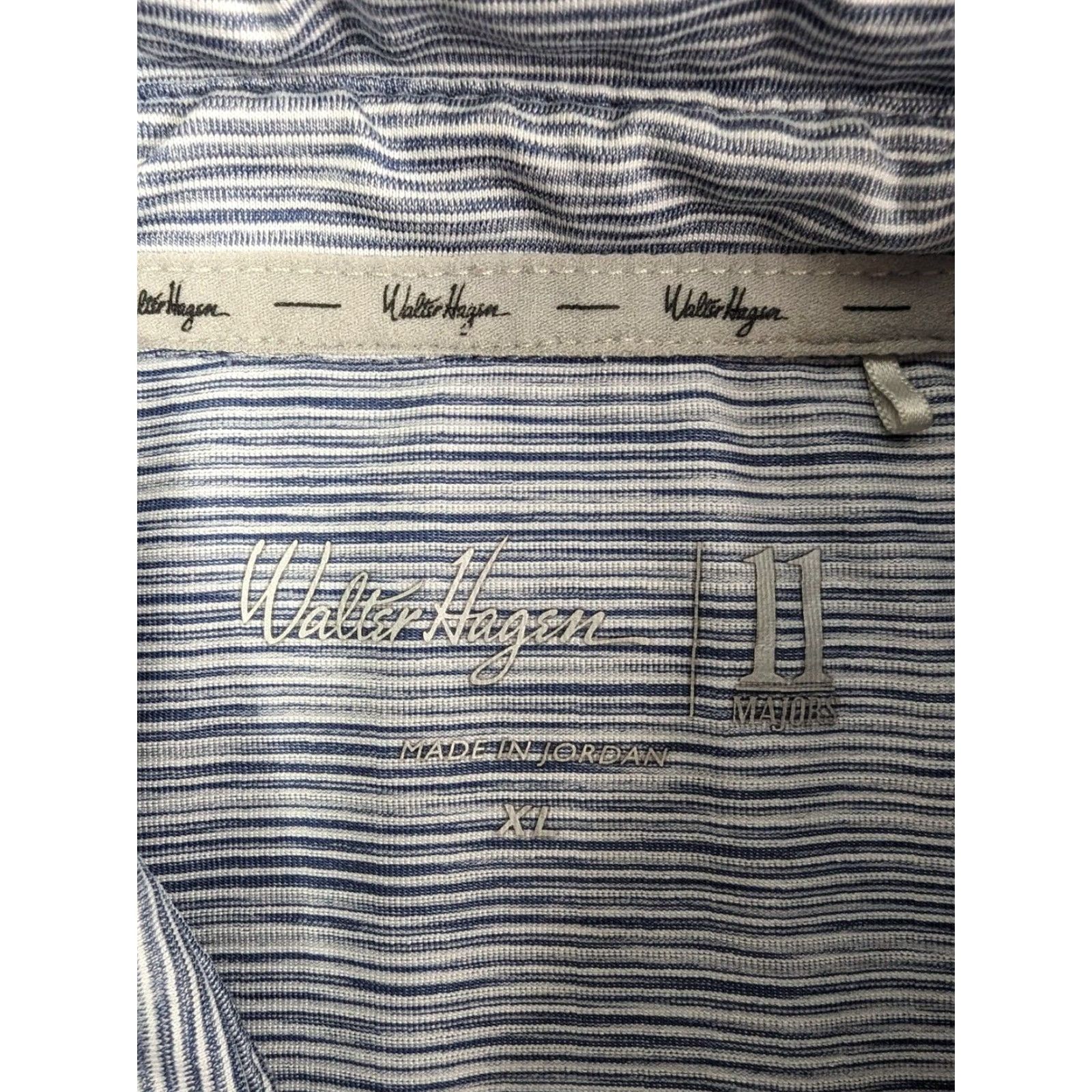 Vintage Walter Hagen Shirt XL Stripe Short Sleeve Polo Golf Men Blue Button-Up Comfort Stretch Size US XL / EU 56 / 4 - 7 Thumbnail