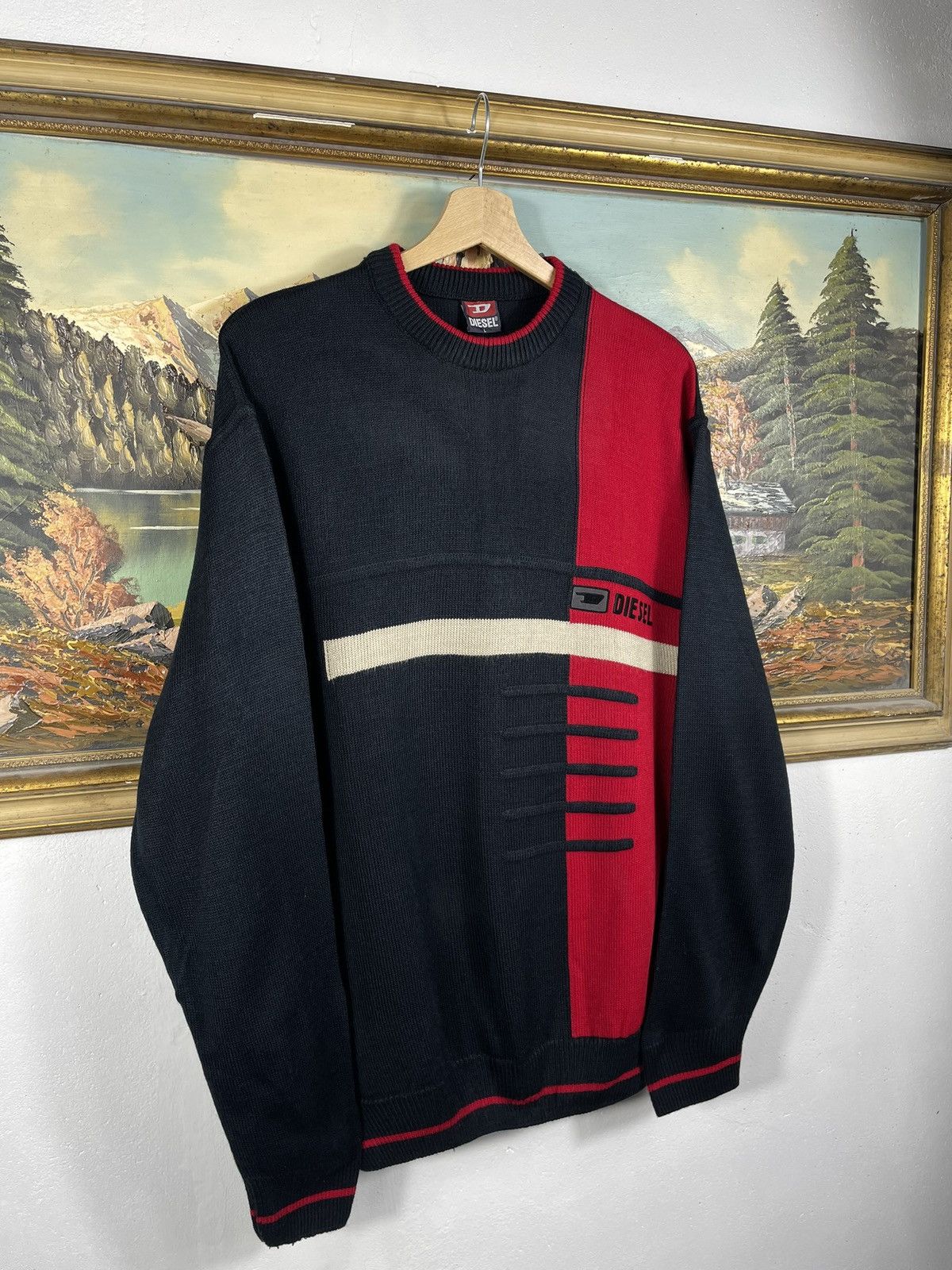 Diesel × Japanese Brand × Vintage Diesel Retro Y2k Pull Knitwear Sweatshirt Crewneck Size US L / EU 52-54 / 3 - 3 Thumbnail