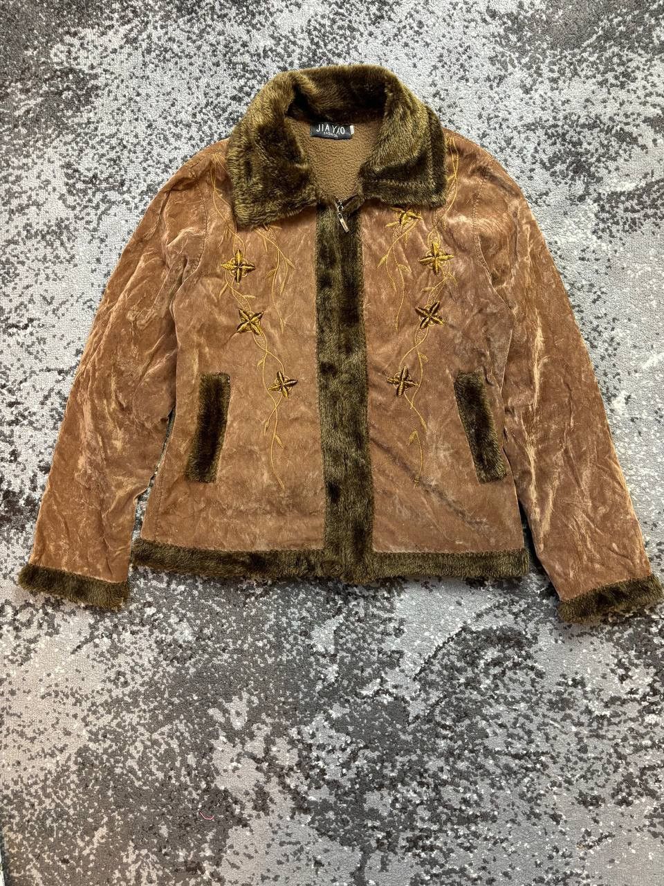 If Six Was Nine × Vintage Vintage Y2K Suede Leather Style Fur Faux Collar Sleeve Jack Size US S / EU 44-46 / 1 - 1 Thumbnail