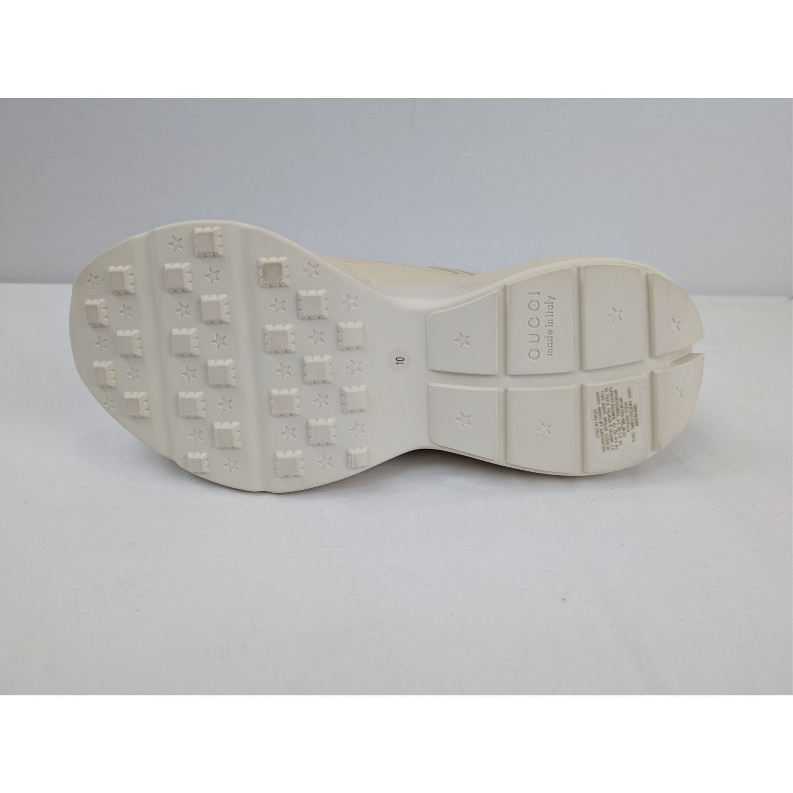 Gucci o1rshd1 Gucci logo print Rhyton leather sneakers in ivory Size US 10.5 / EU 43-44 - 11 Thumbnail