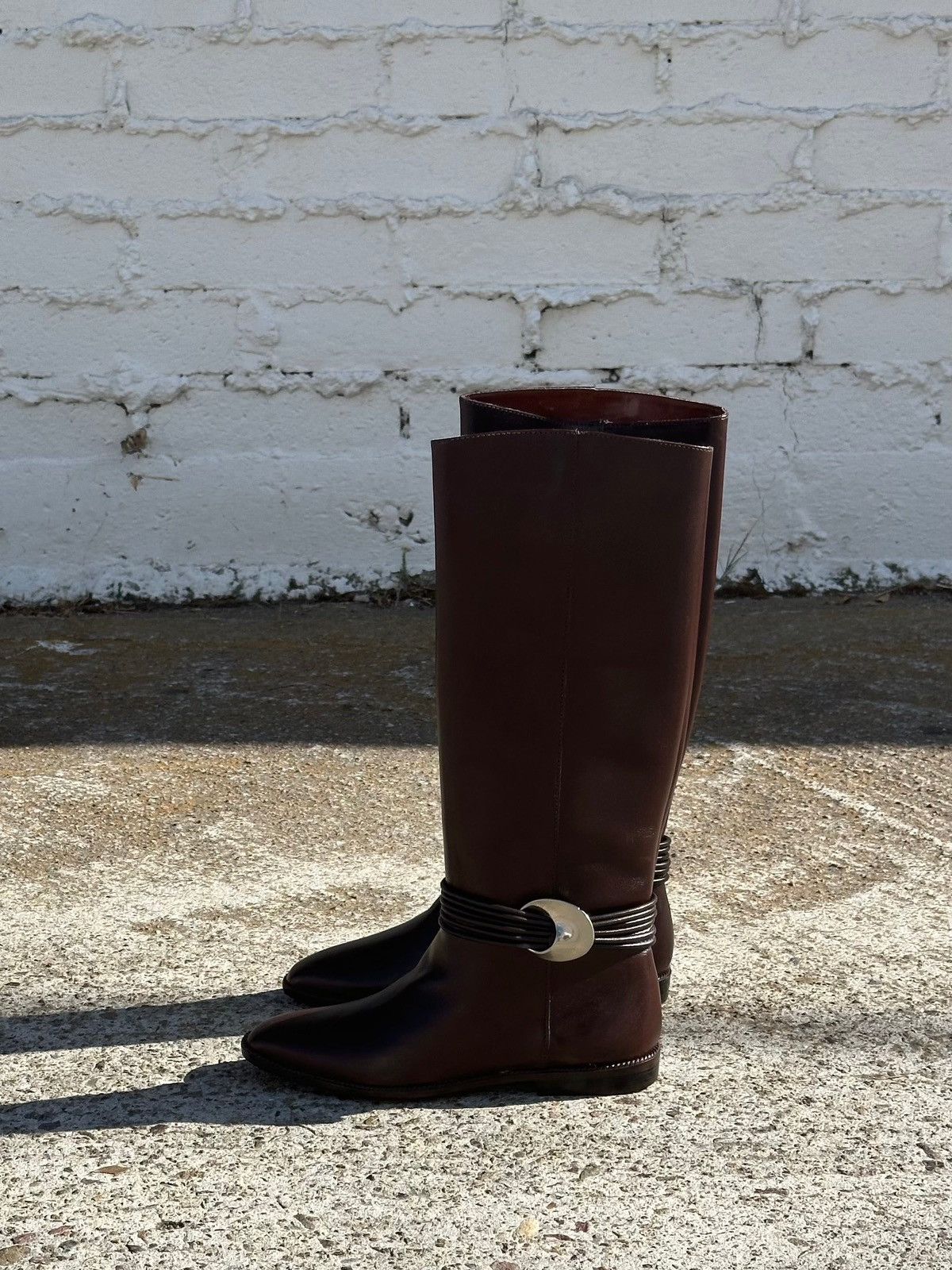 Unisa Brown Leather Knee High Boots