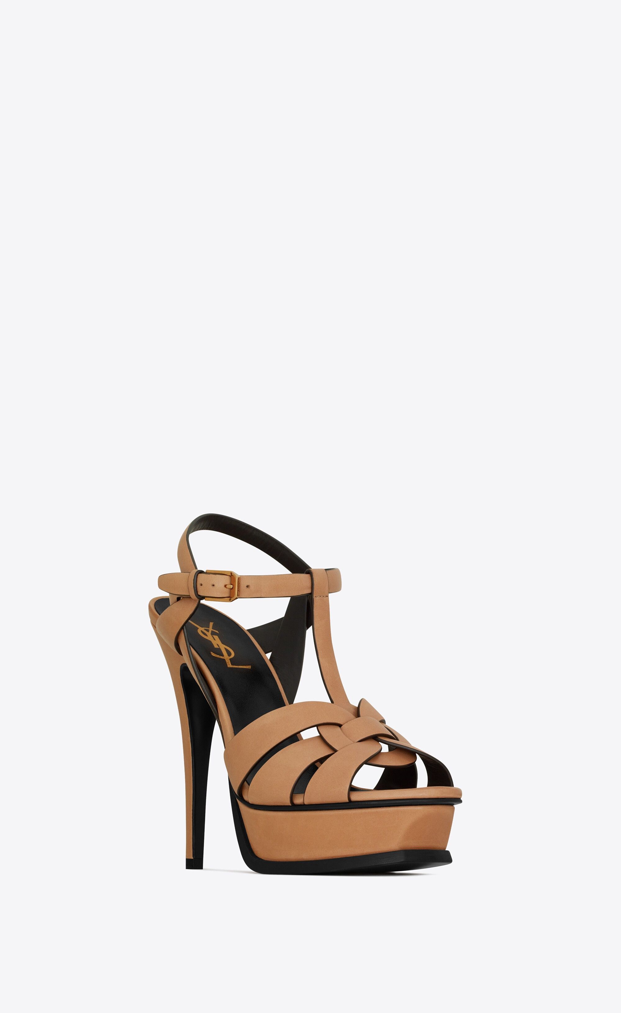 Saint Laurent Paris o1tp1o1224 Tribute Platform Sandals in Brown Size US 12 / IT 42 - 2 Thumbnail