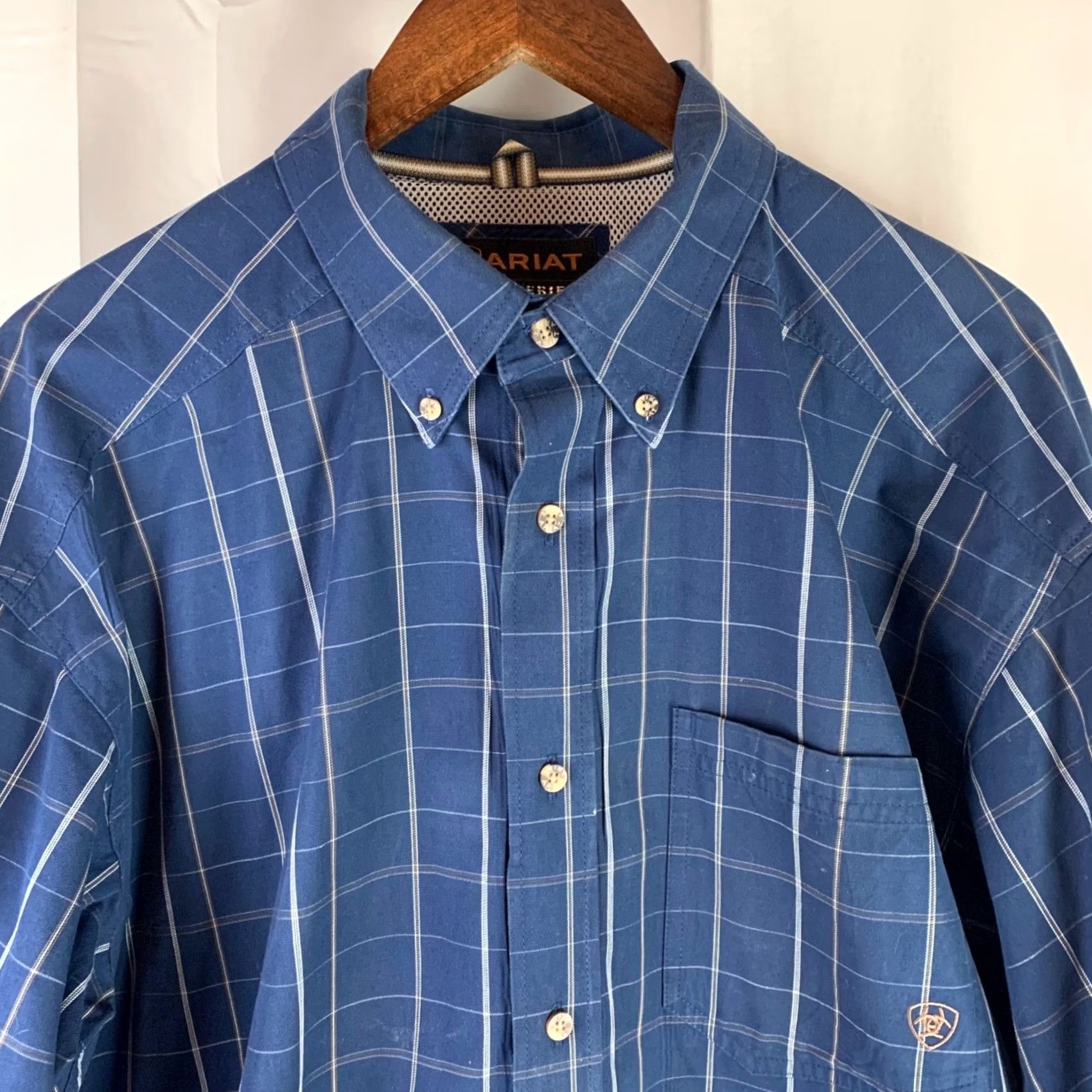 Ariat Ariat Pro Series Button-Down Shirt Mens XL Blue Grid Check Long Sleeve Western Casual Workwear Mens XL Blue Grid Check Size US XL / EU 56 / 4 - 2 Thumbnail