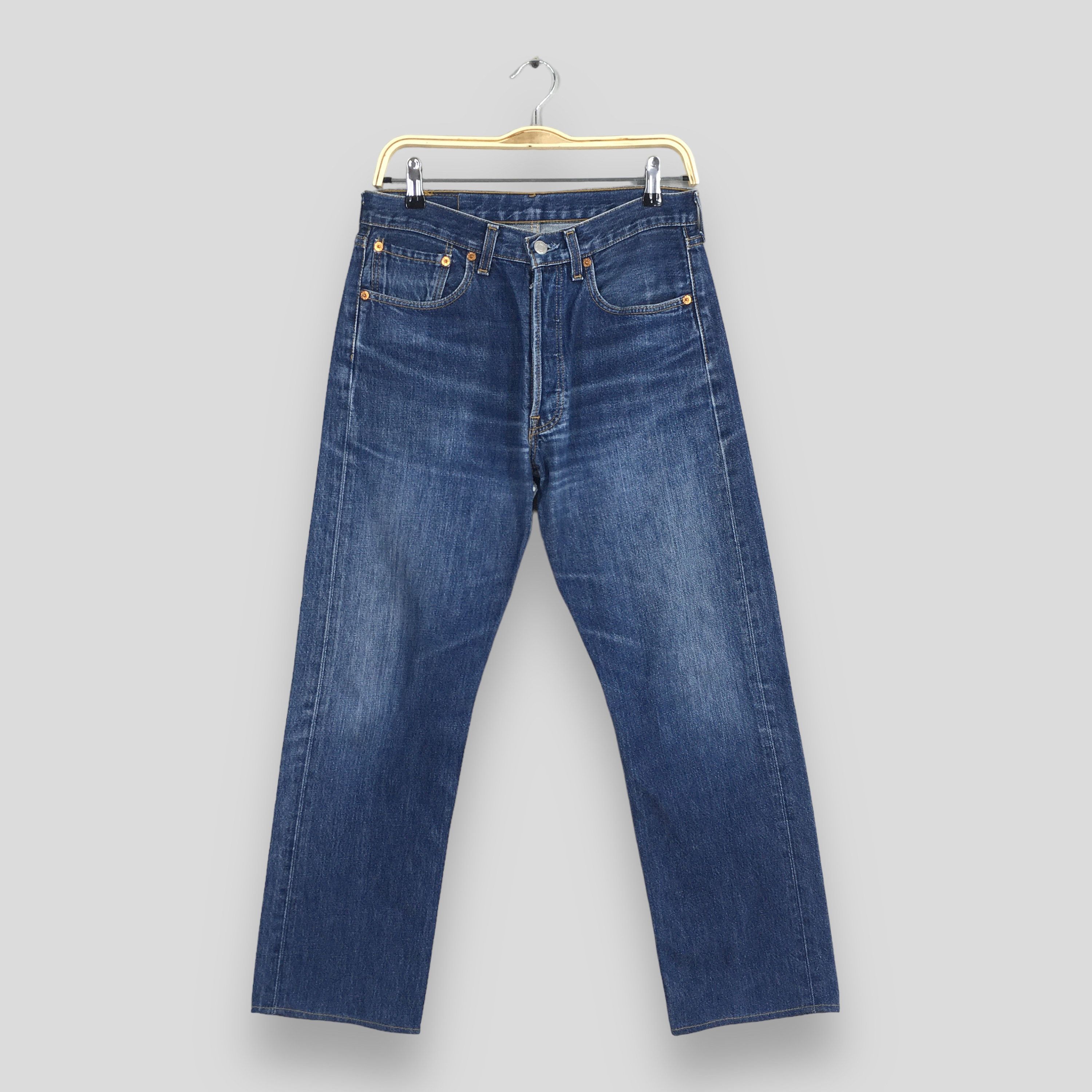 image of Size 29X26.5 Vintage 90's Levi's 501 Faded Blue Jeans, Men's