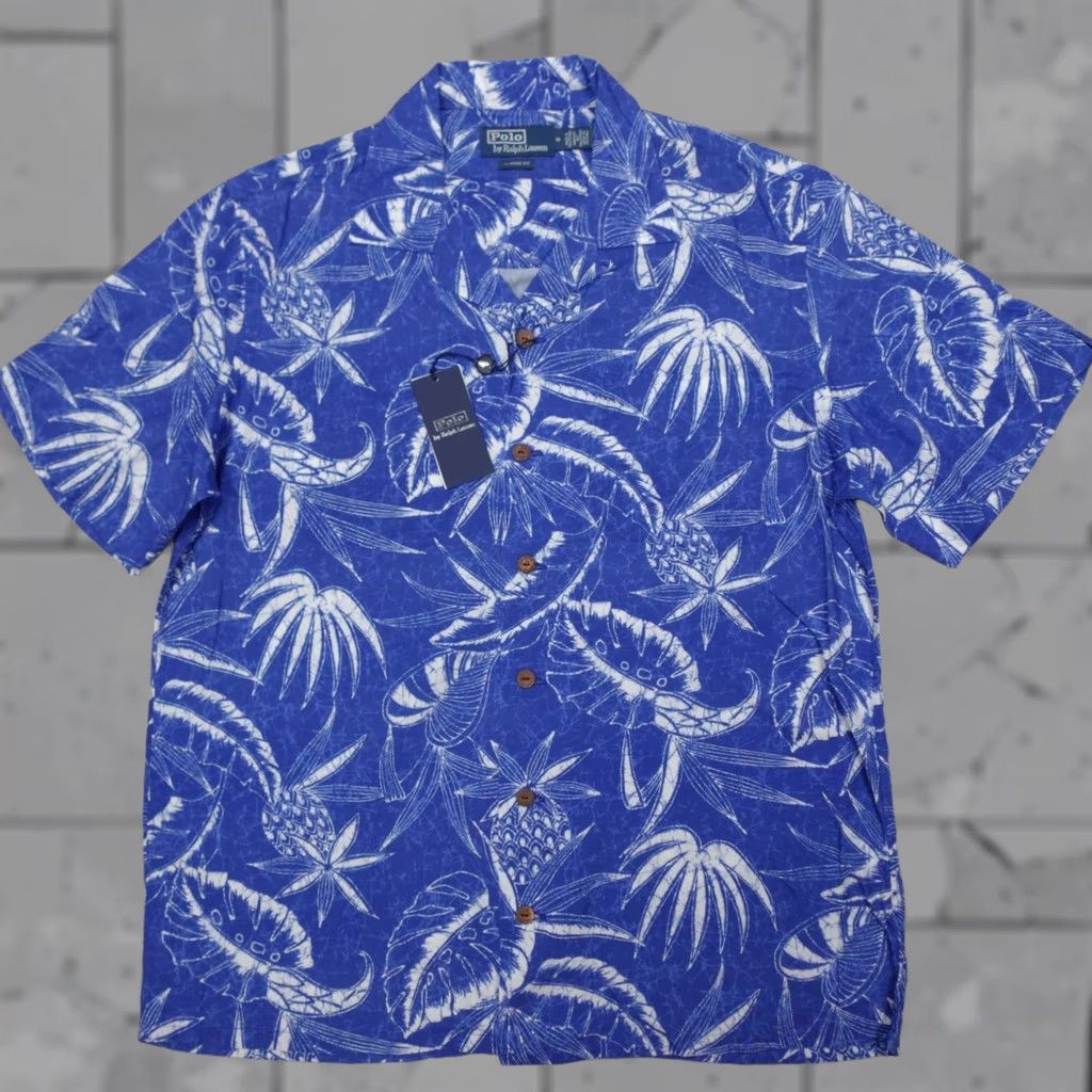 Polo Ralph Lauren Polo Ralph Lauren Classic Fit Hoffman Camp Shirt Hawaiian Blue Men's M Short Sleeve Button-Up Hawaiian Print Casual Travel Size US M / EU 48-50 / 2 - 1 Thumbnail