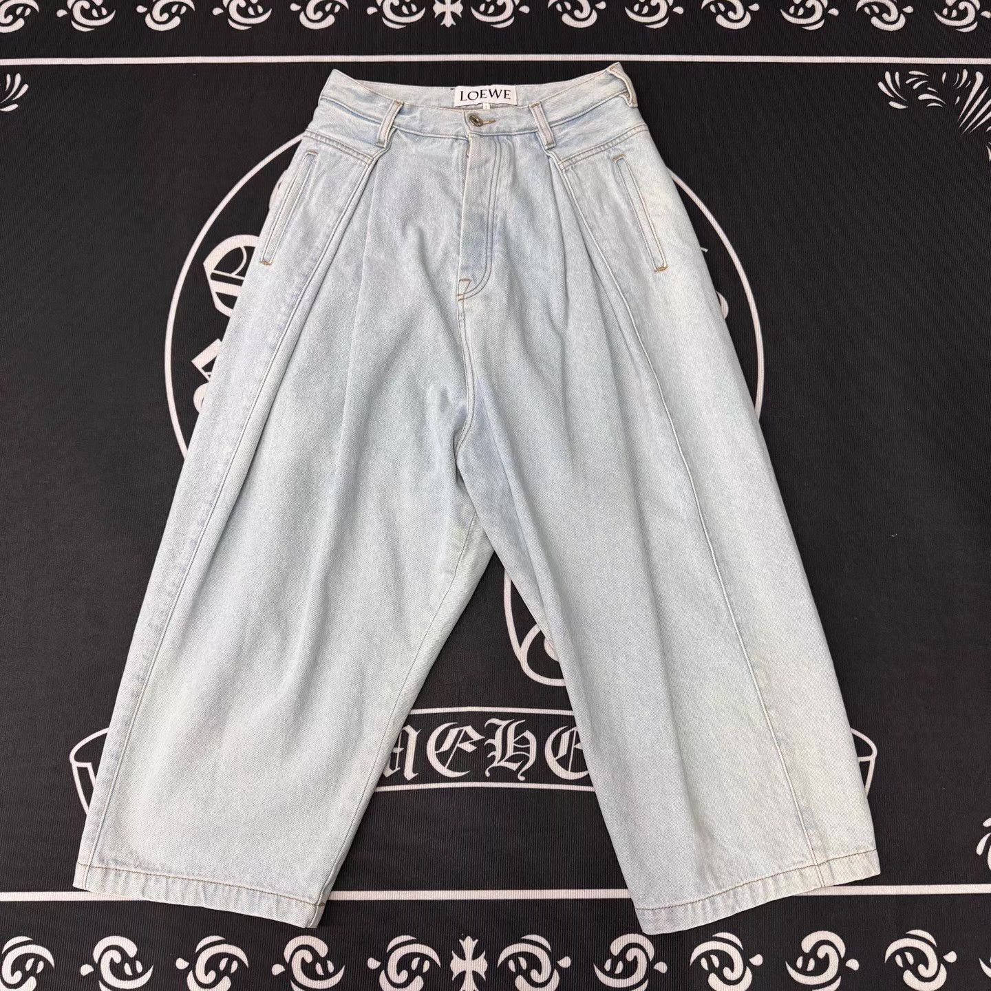 Loewe Blue High-Waisted Denim Wide-Leg Pants Size US 36 / EU 52 - 1 Thumbnail