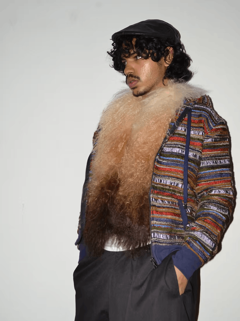 Anna Sui 1990s Ombre Tibetan Lamb Fur Scarf Size ONE SIZE - 2 Thumbnail