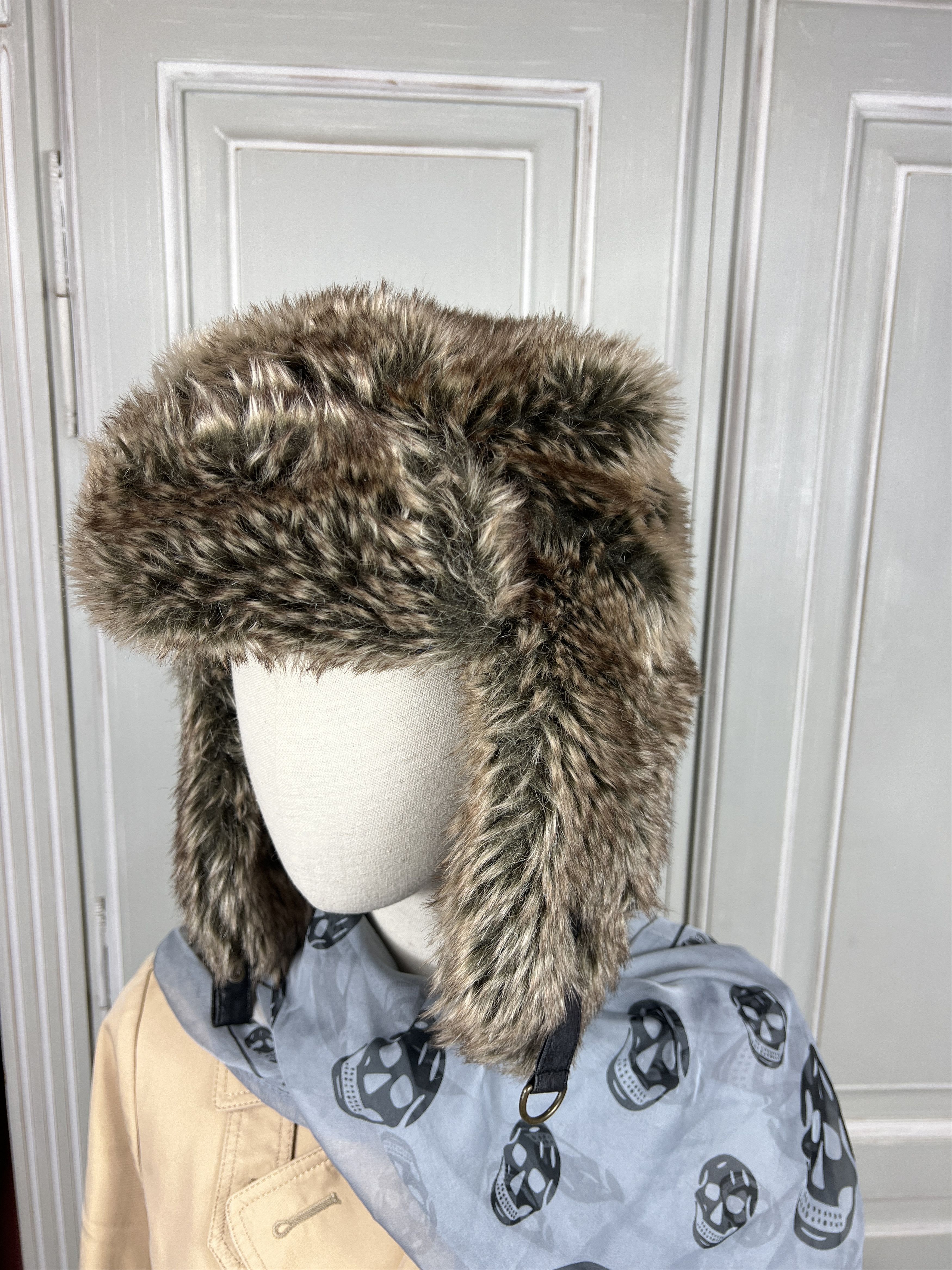 Japanese Brand × Vintage Y2K FAUX FUR USHANKA VINTAGE FUZZY WARM TRAPPER HAT Size ONE SIZE - 4 Thumbnail