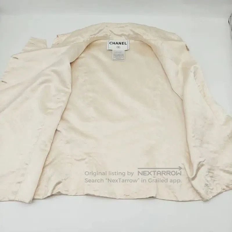 Chanel Chanel Summer Beige Silk Sleeveless Cardigan . Size L / US 10 / IT 46 - 5 Thumbnail