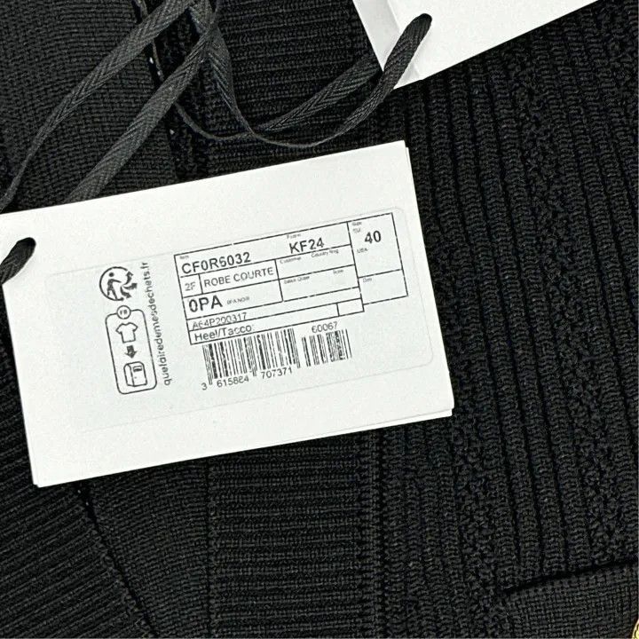Balmain Balmain Black V-Neck Fitted Short Dress -2507 Size M / US 6-8 / IT 42-44 - 3 Thumbnail