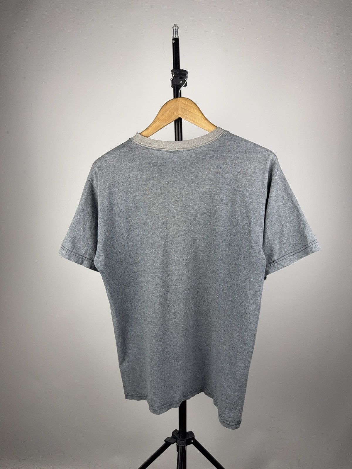 Vintage YSL Inspired 90s Vintage Embroidered Logo Tee Faded Gray Size US M / EU 48-50 / 2 - 6 Thumbnail
