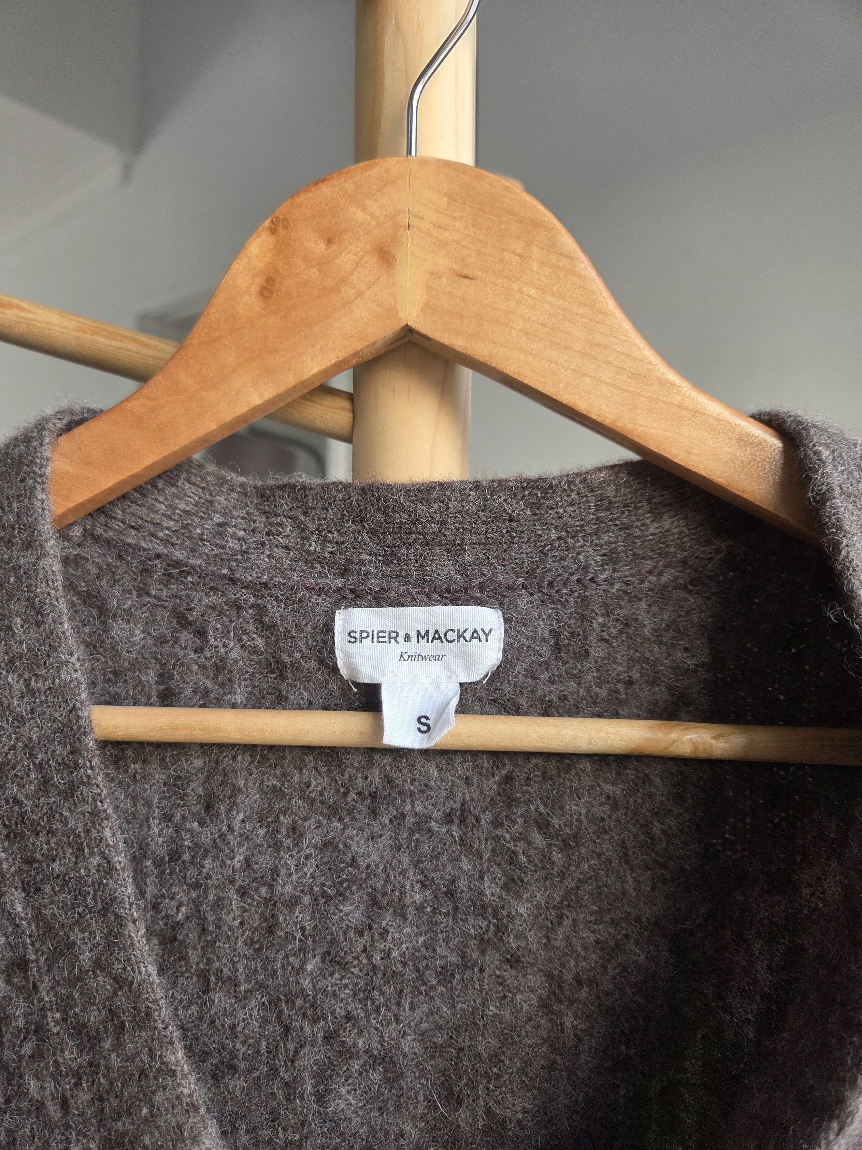 Spier & Mackay Heathered Brown Shetland Cable Cardigan Size US S / EU 44-46 / 1 - 2 Thumbnail