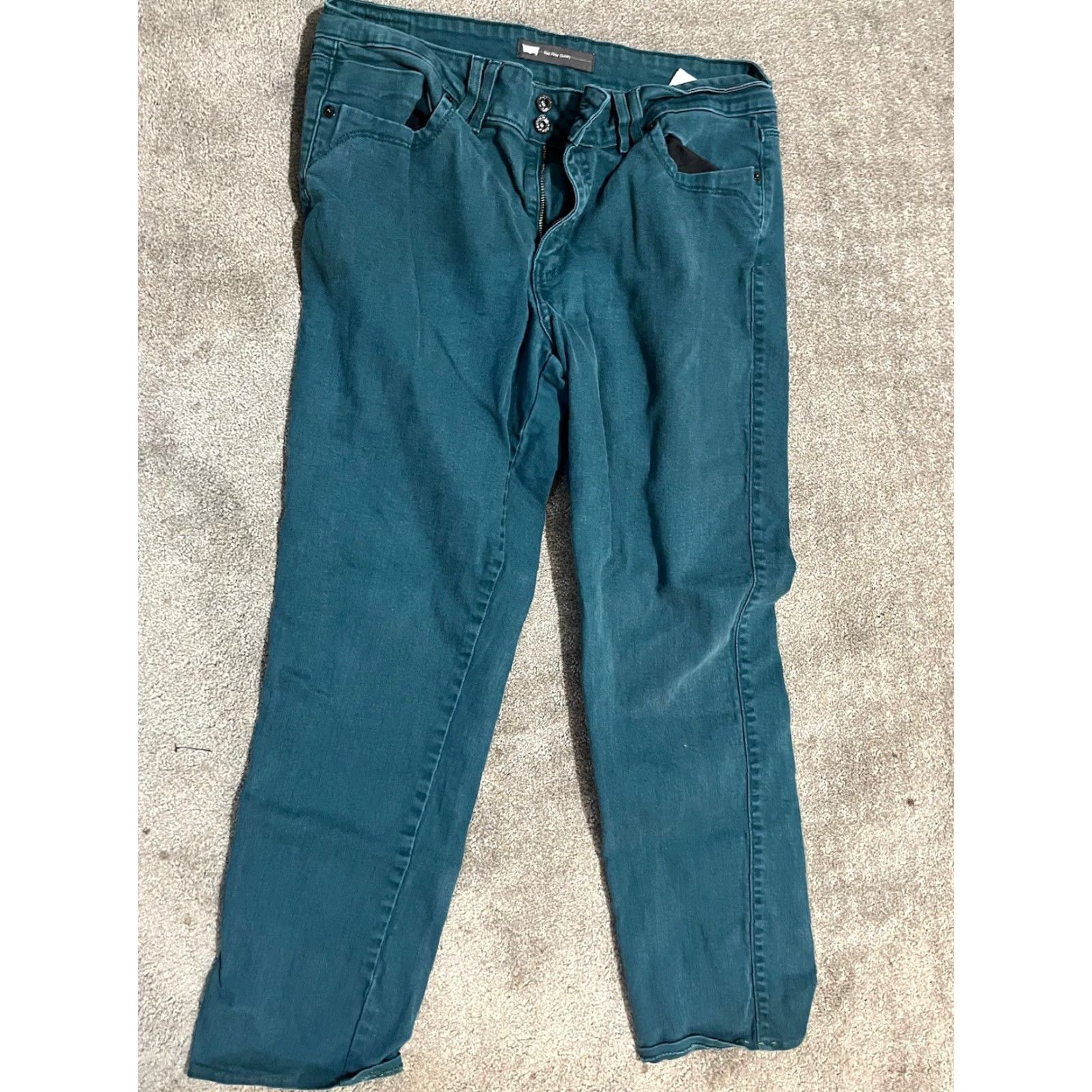Levi's Levi's Mid Rise Skinny Jeans Women's 14 Plus Denim Green Color Cotton Blend 5-Pocket Regular Fit Size 36" / US 14 / IT 50 - 3 Thumbnail