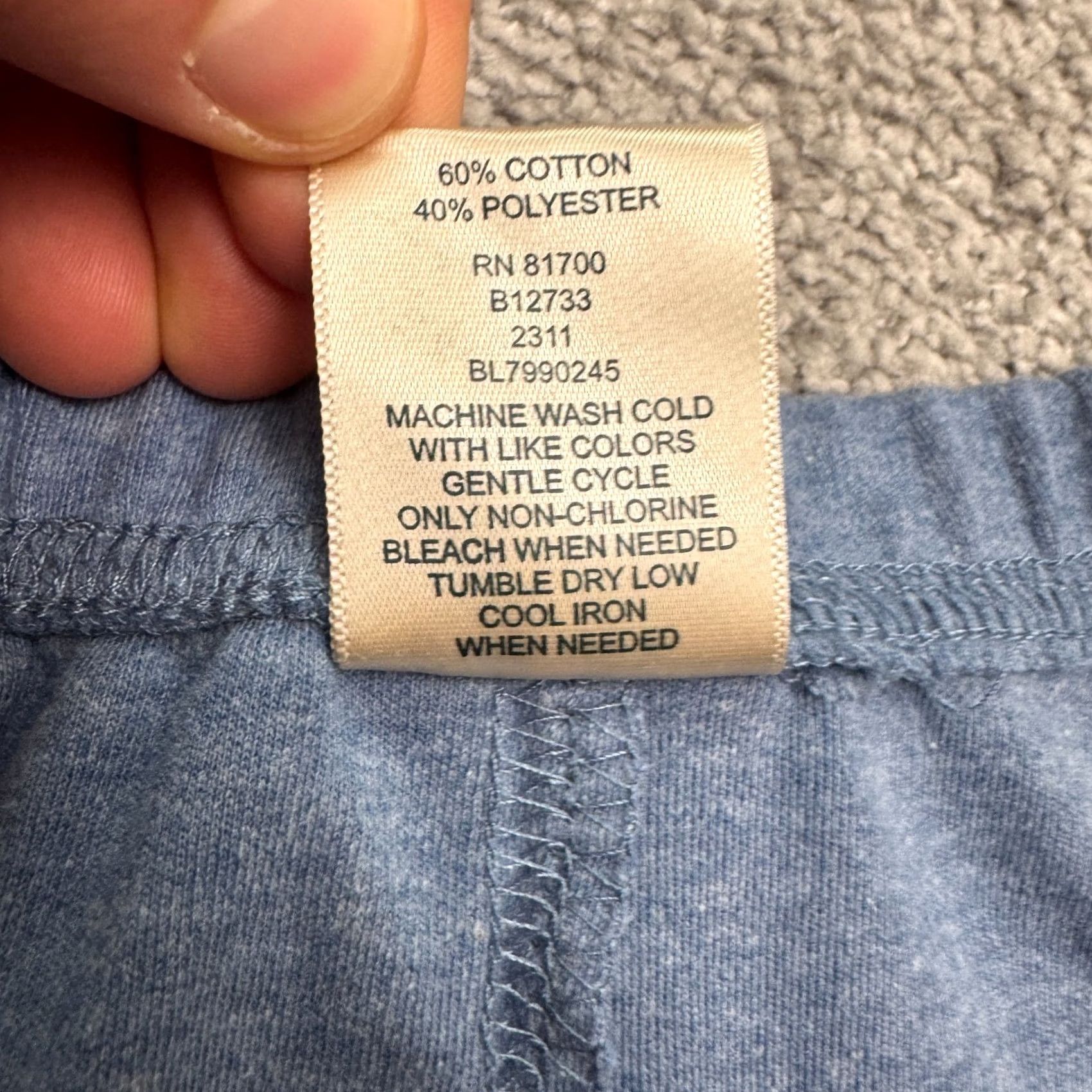 Blair Blair Sweatpants Womens Large Petite Heathered Blue Casual Lounge Straight Leg Pants Size 36" / US 14 / IT 50 - 7 Thumbnail