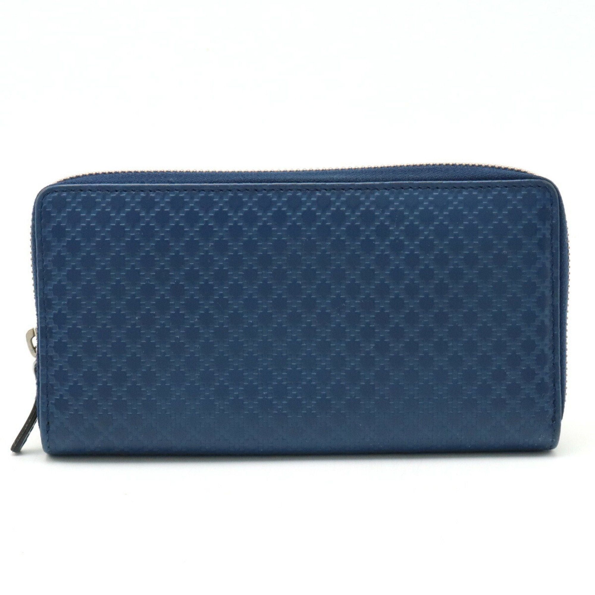 image of Gucci Diamante Round Long Wallet Leather Blue 307990, Women's