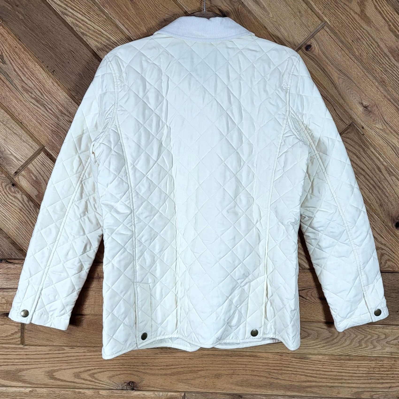 Chaps Chaps Quilted Jacket Womens M Cream Corduroy Collar Size M / US 6-8 / IT 42-44 - 4 Thumbnail