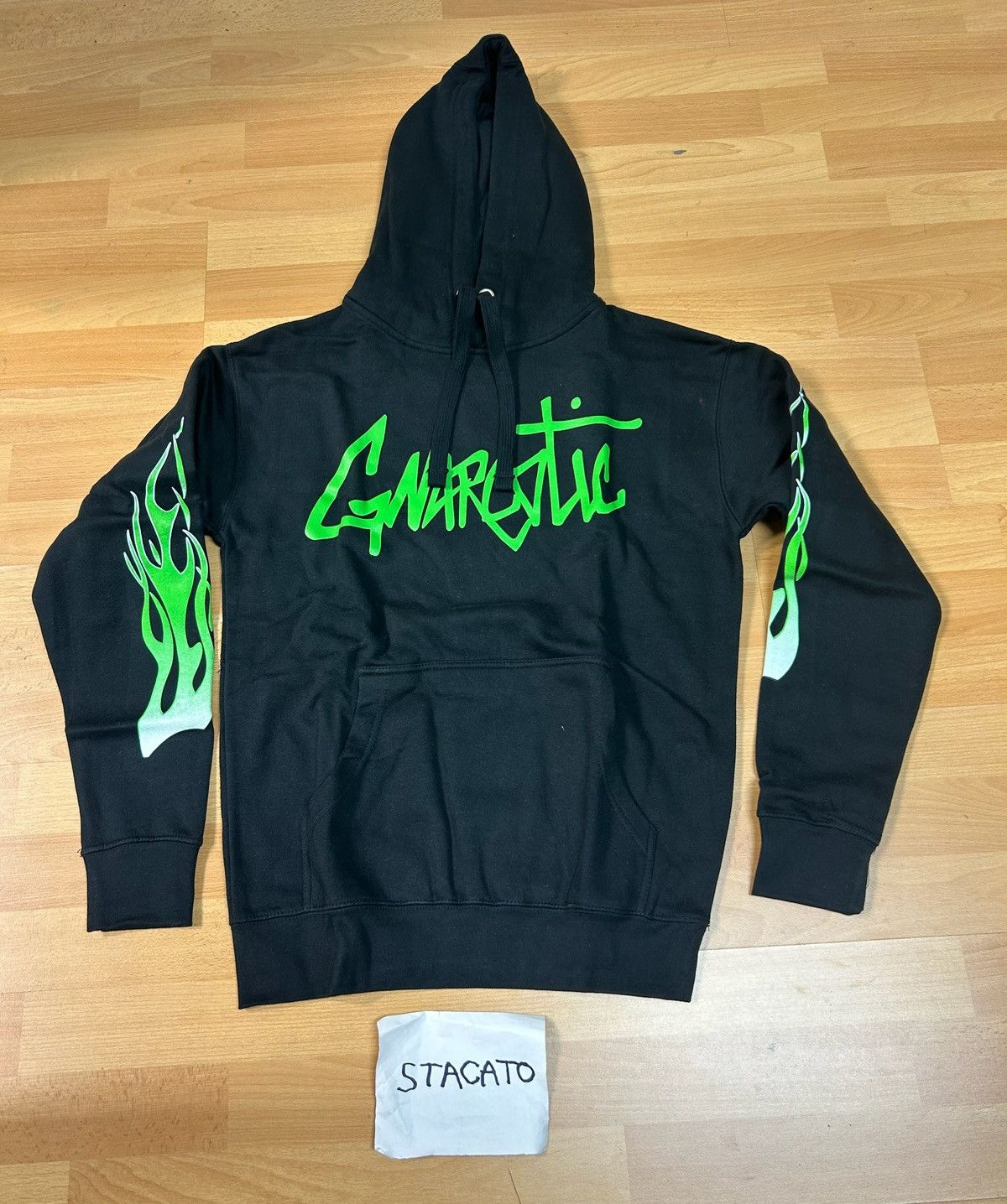 Gnarcotic × Rap Tees Gnarcotic Logo Flame Hoodie Black/Green Size US S / EU 44-46 / 1 - 1 Thumbnail