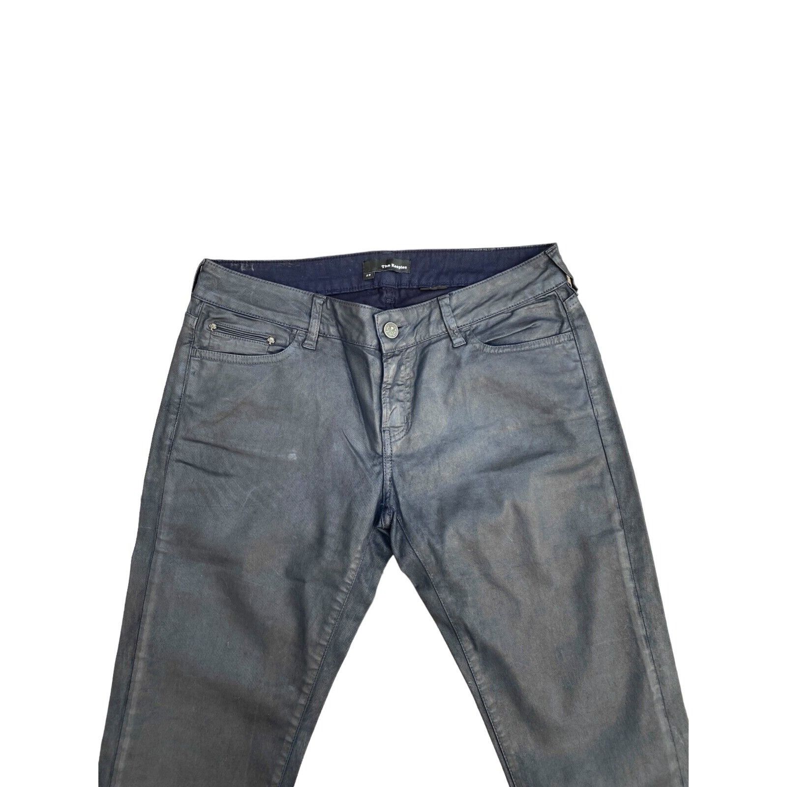 The Kooples Women Navy waxed denim jeans Size 29" - 2 Thumbnail