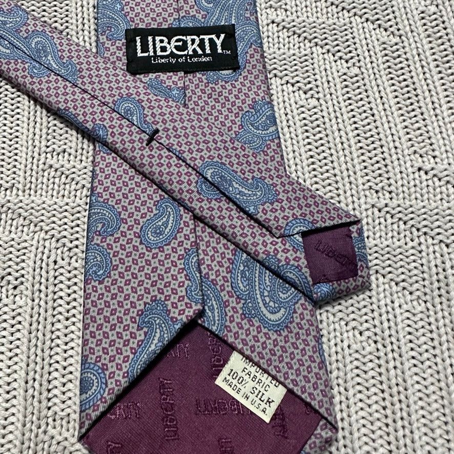 Liberty London Vintage Liberty London french blue paisley silk tie Size ONE SIZE - 3 Thumbnail